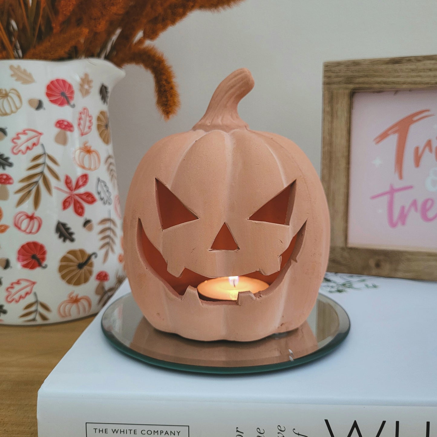 Terracotta Halloween Pumpkin Ornament