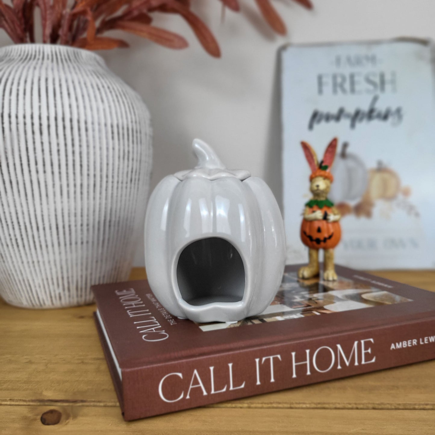 Grey Pumpkin Wax Melt Burner