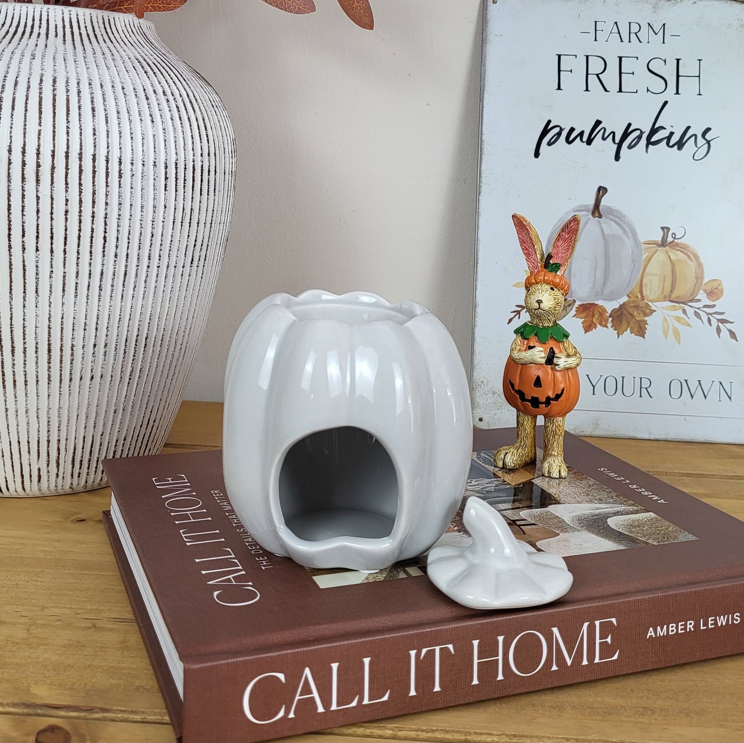 Grey Pumpkin Wax Melt Burner