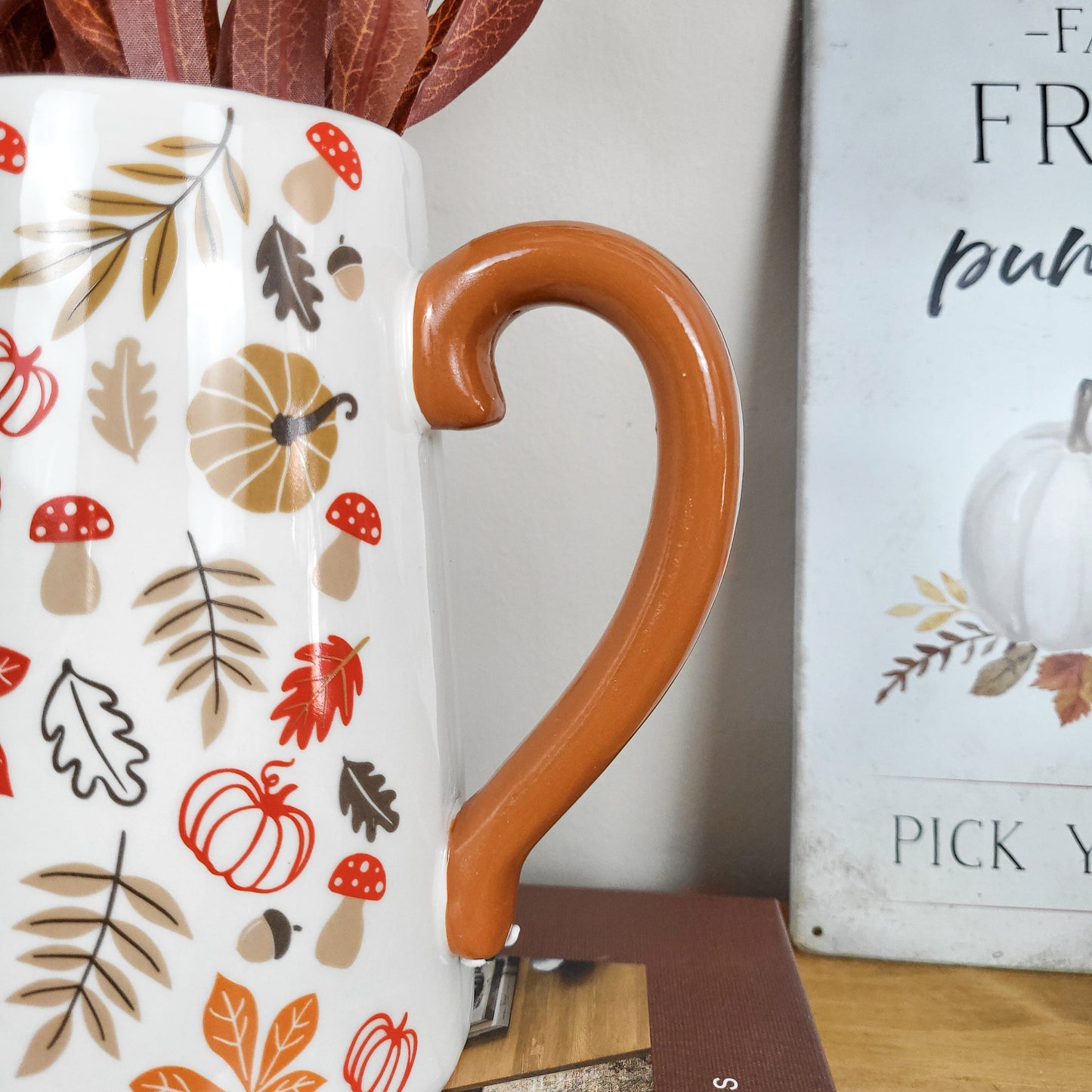 Autumn Pumpkins & Leaves Ceramic Jug