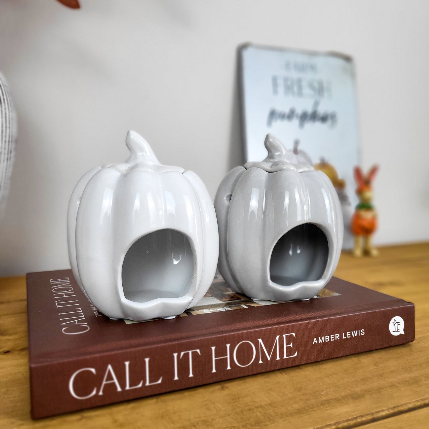 Grey Pumpkin Wax Melt Burner