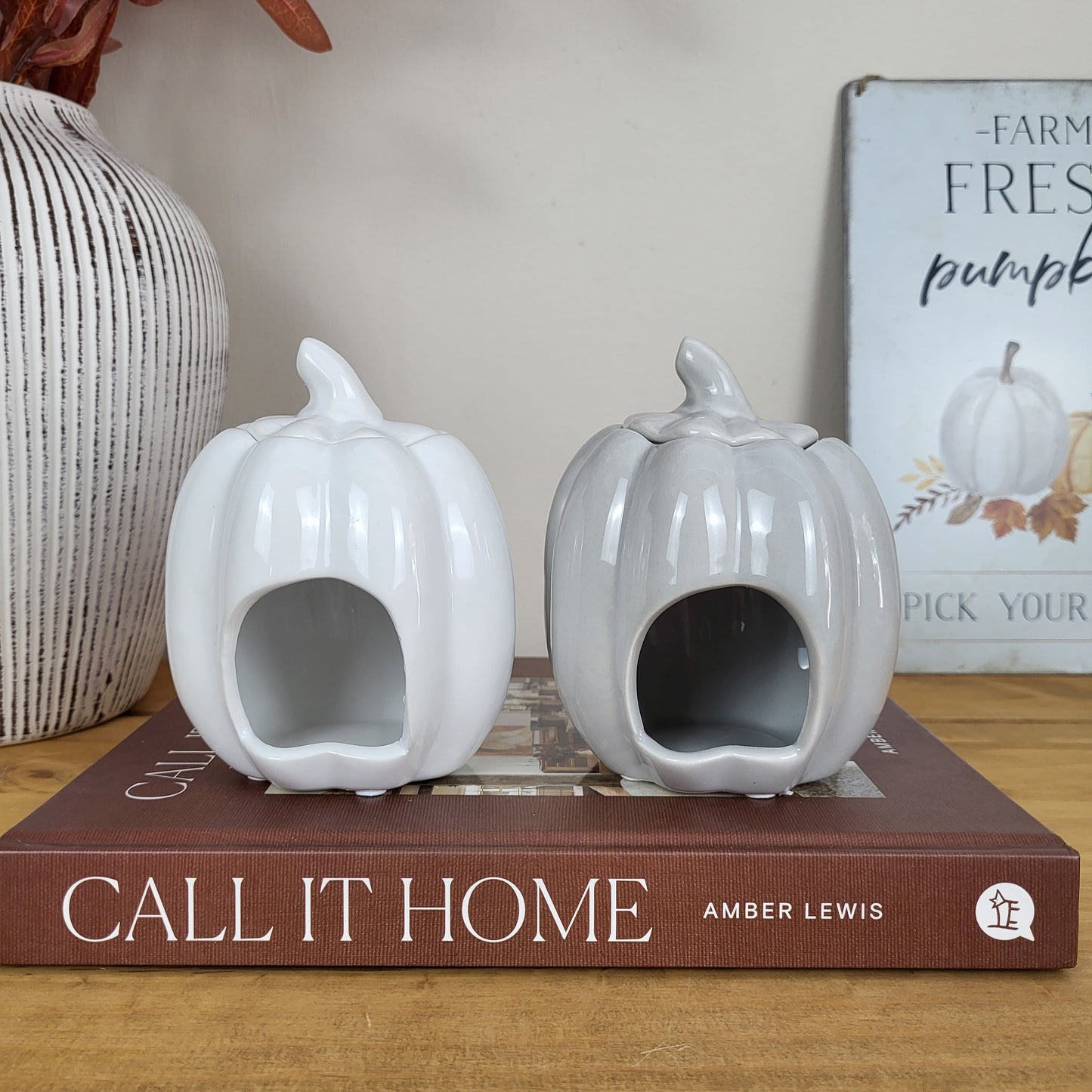 Grey Pumpkin Wax Melt Burner