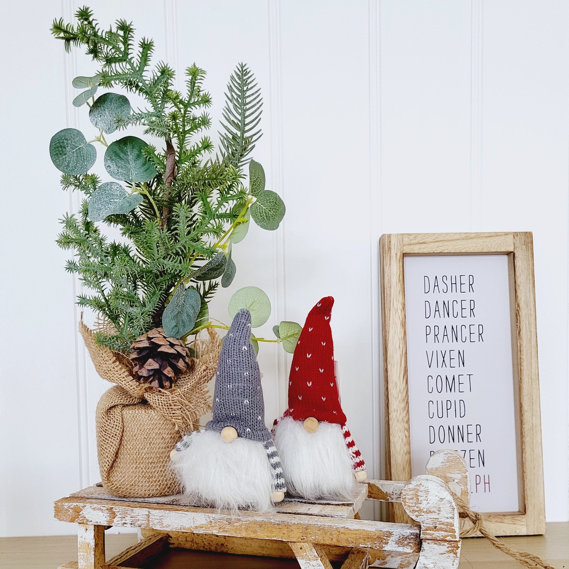 Faux eucalyptus and pine christmas tree