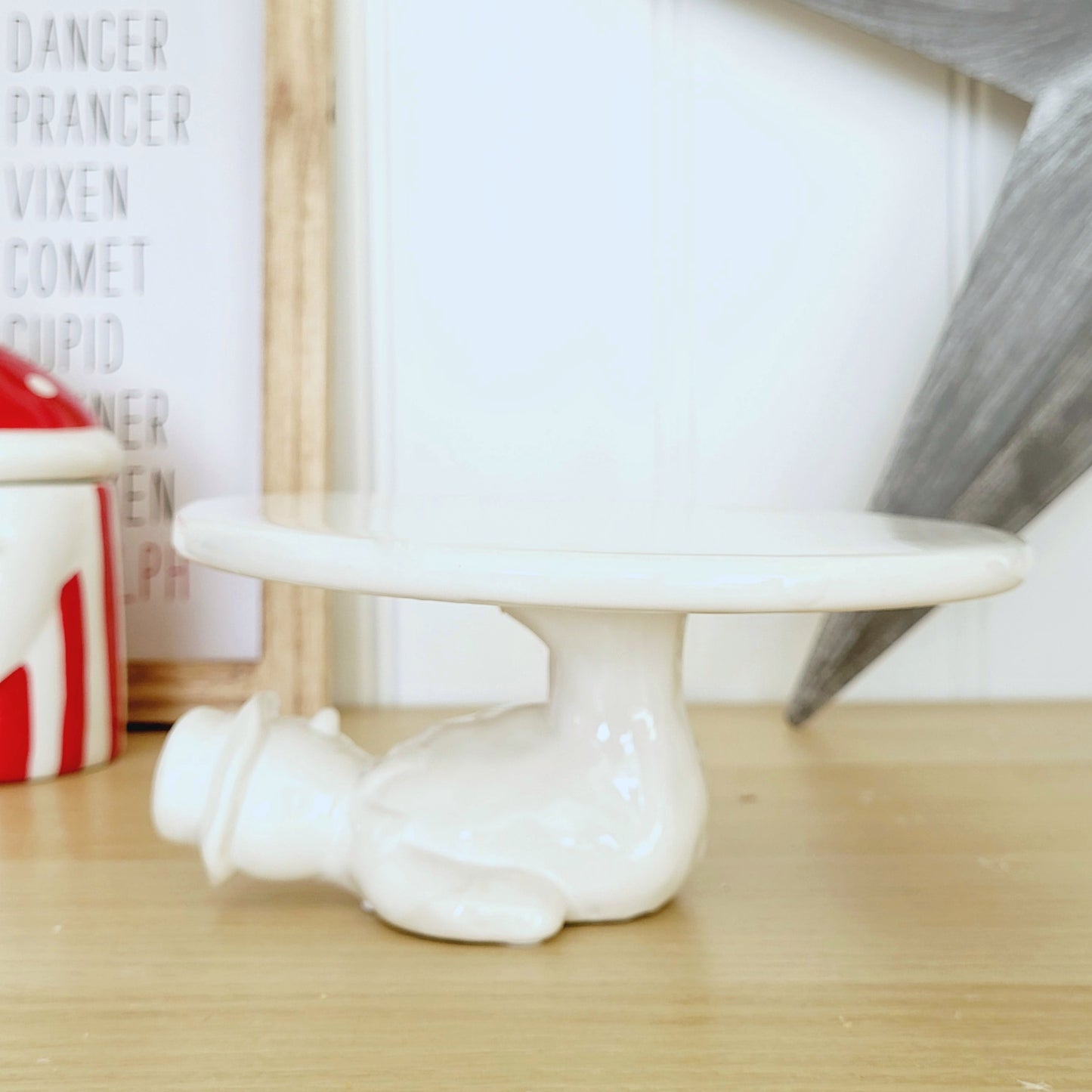 Ceramic Snowman Cake Stand