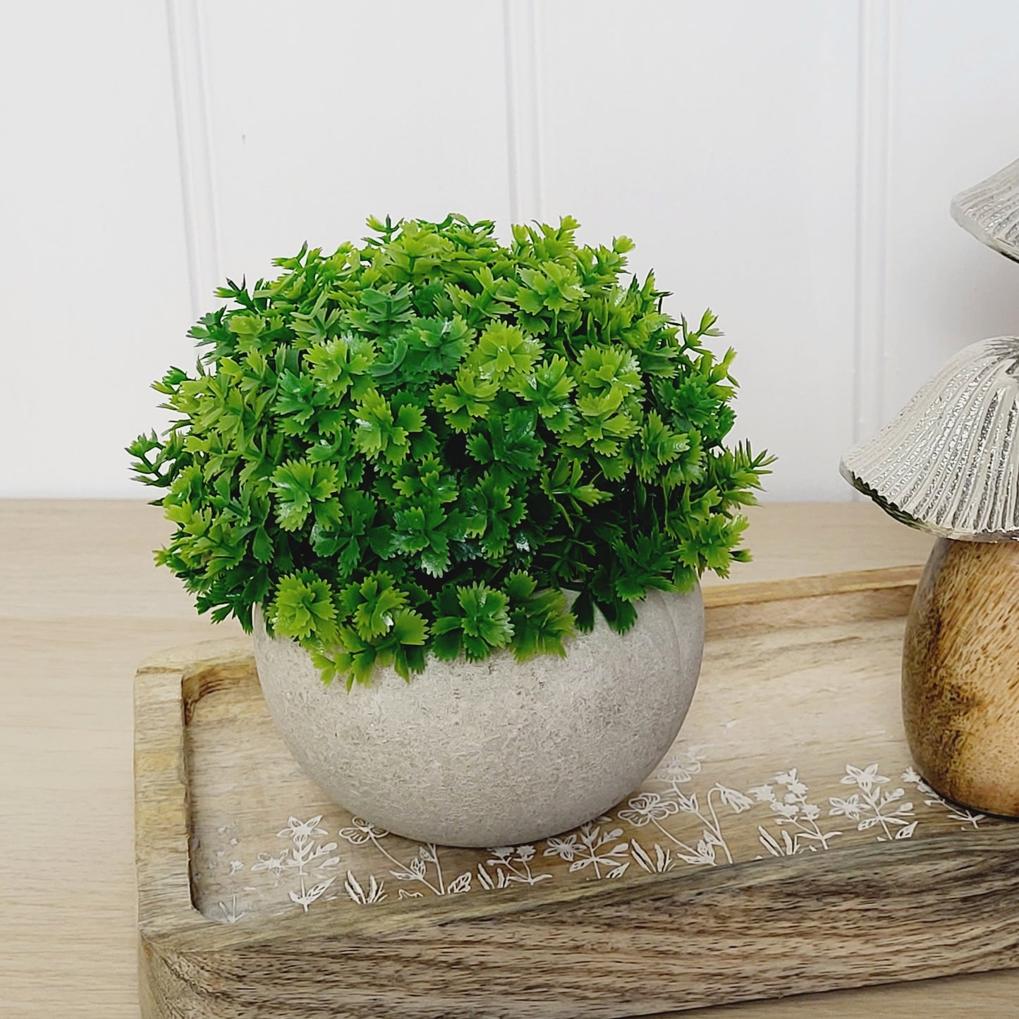 Faux Hebe Veronica Plant In Grey Pot