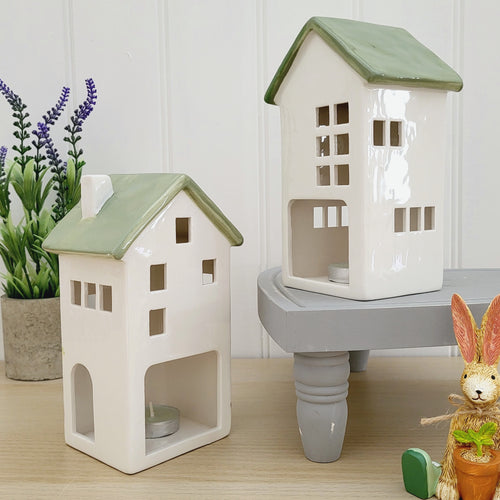 Ceramic Wildflower House Tealight Holder