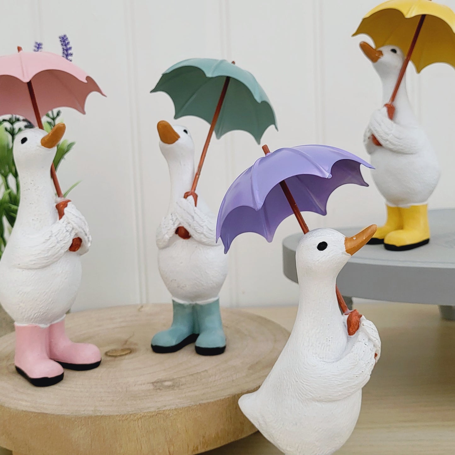 Duck With Wellies & Umbrellas Ornament