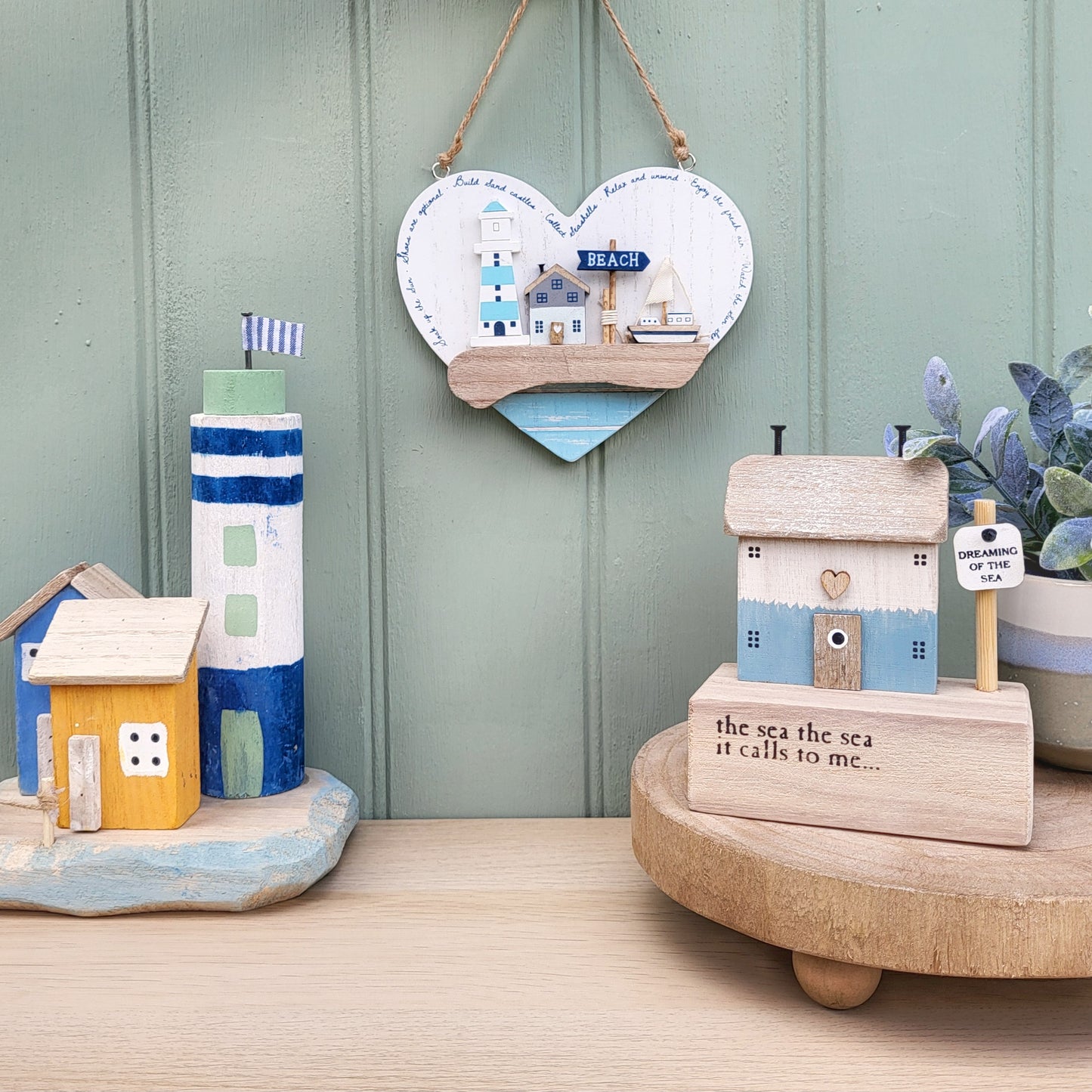 Seaside Heart Hanging Plaque