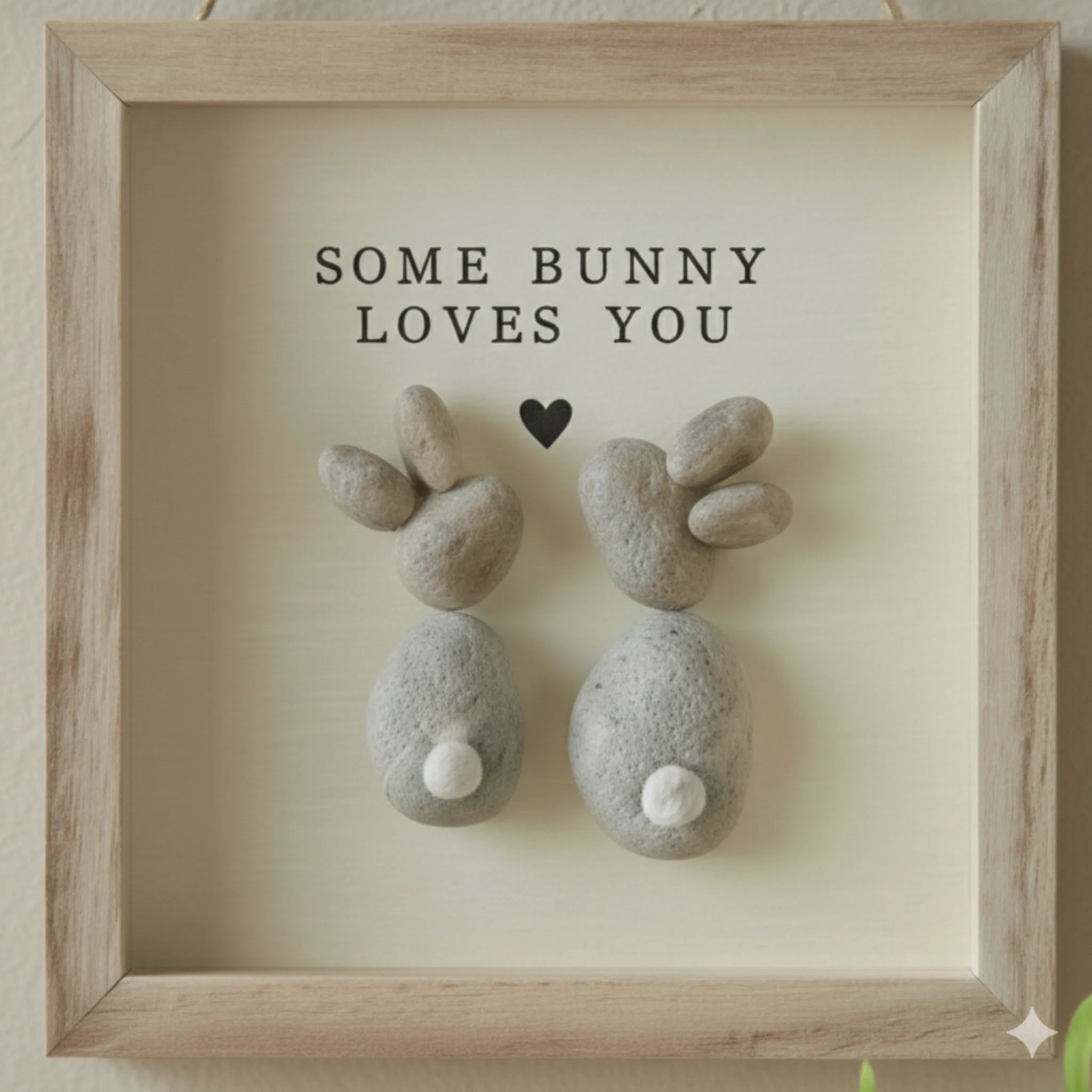 Some Bunny Pebble Wooden Framed Hanging Sign