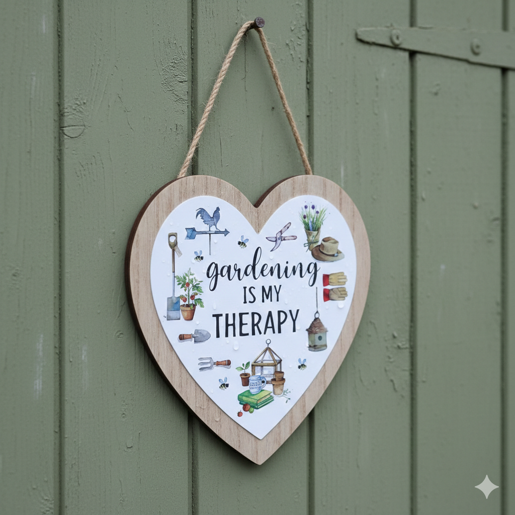 Gardening Is My Therapy Heart Plaque