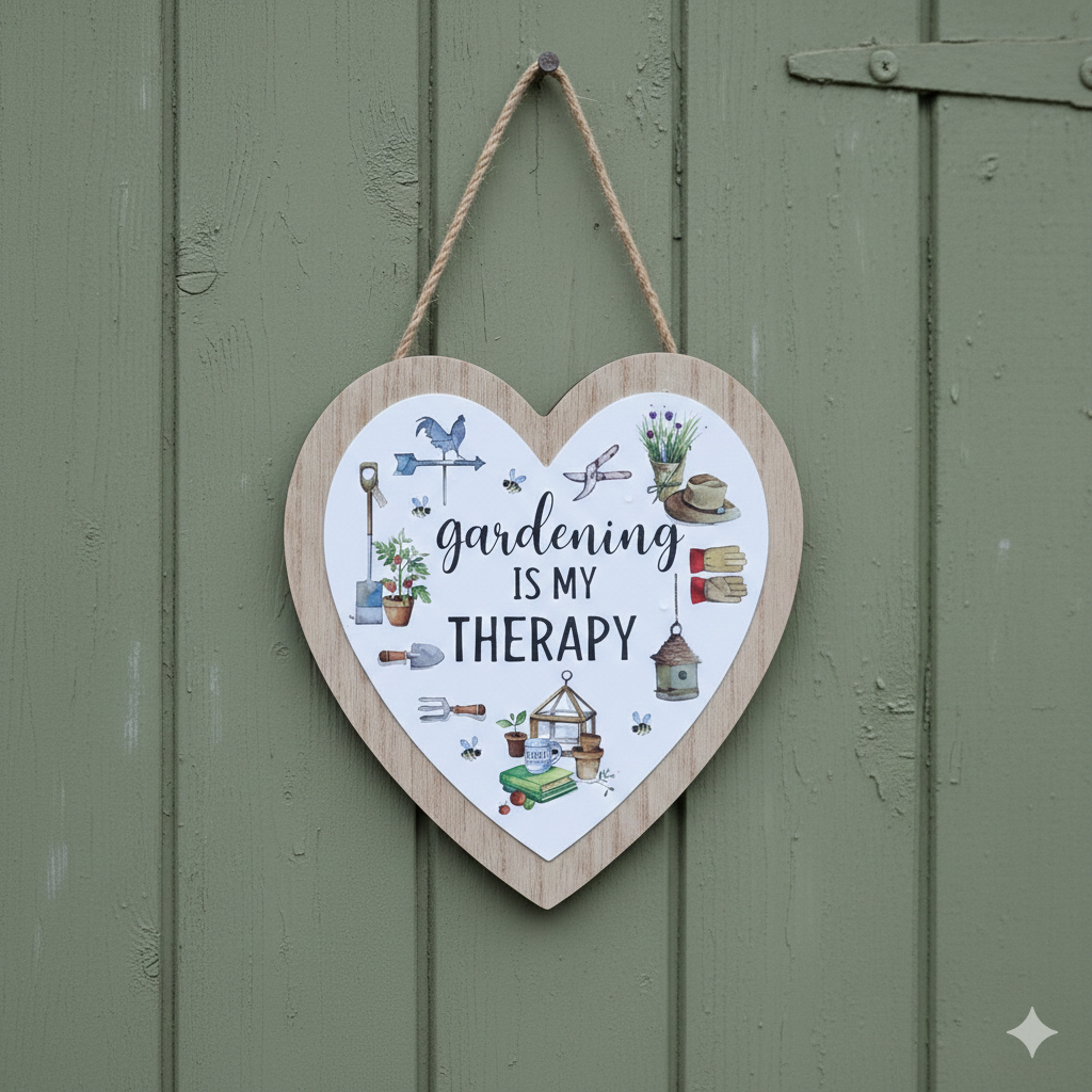 Gardening Is My Therapy Heart Plaque
