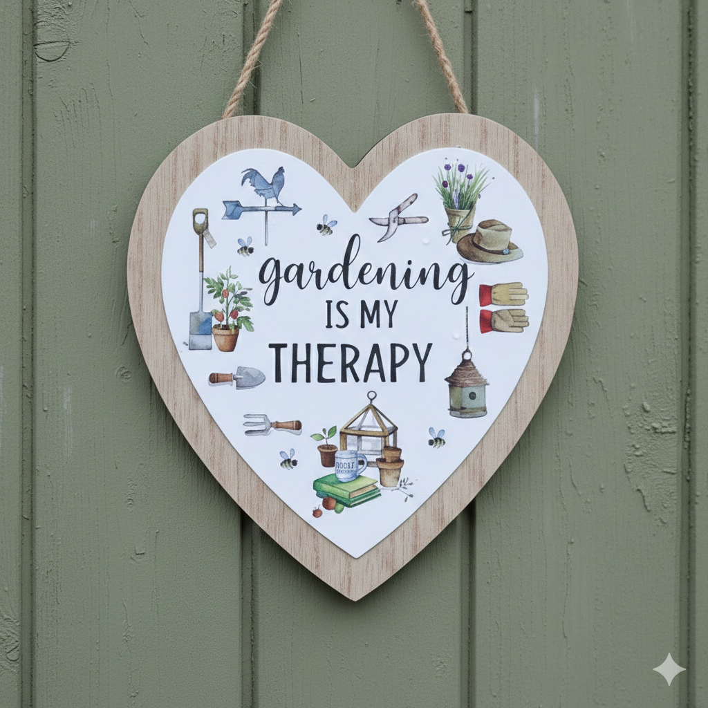 Gardening Is My Therapy Heart Plaque