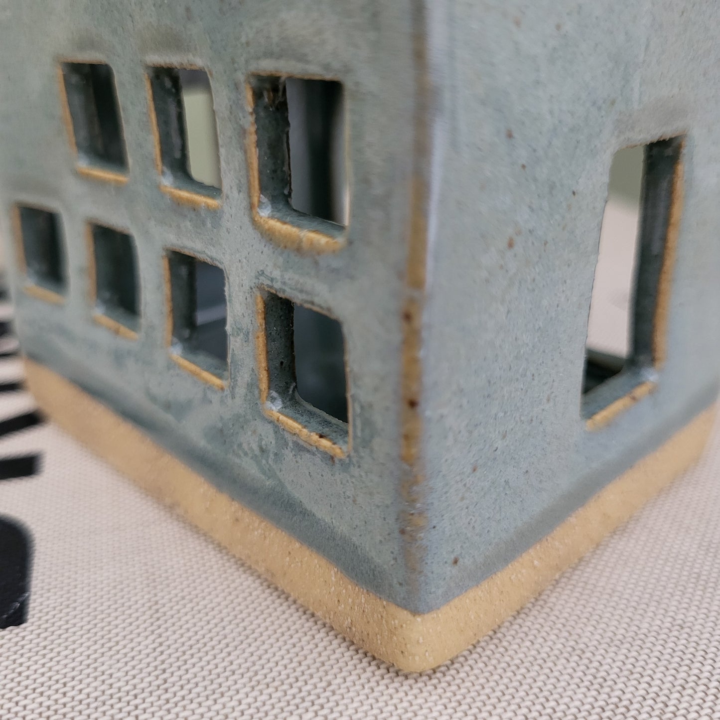 Green Ceramic House Tealight Holder