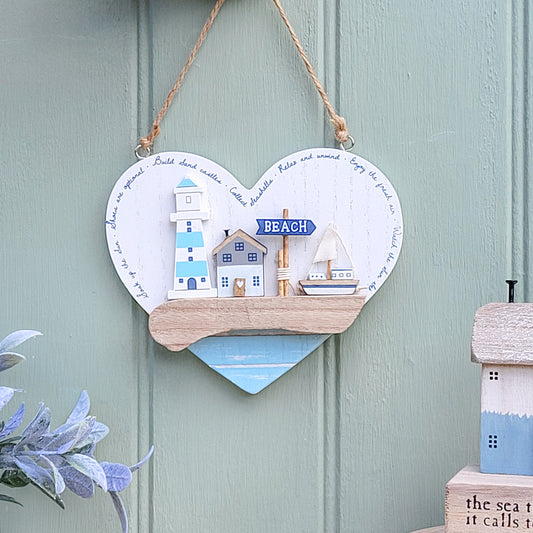 Seaside Heart Hanging Plaque