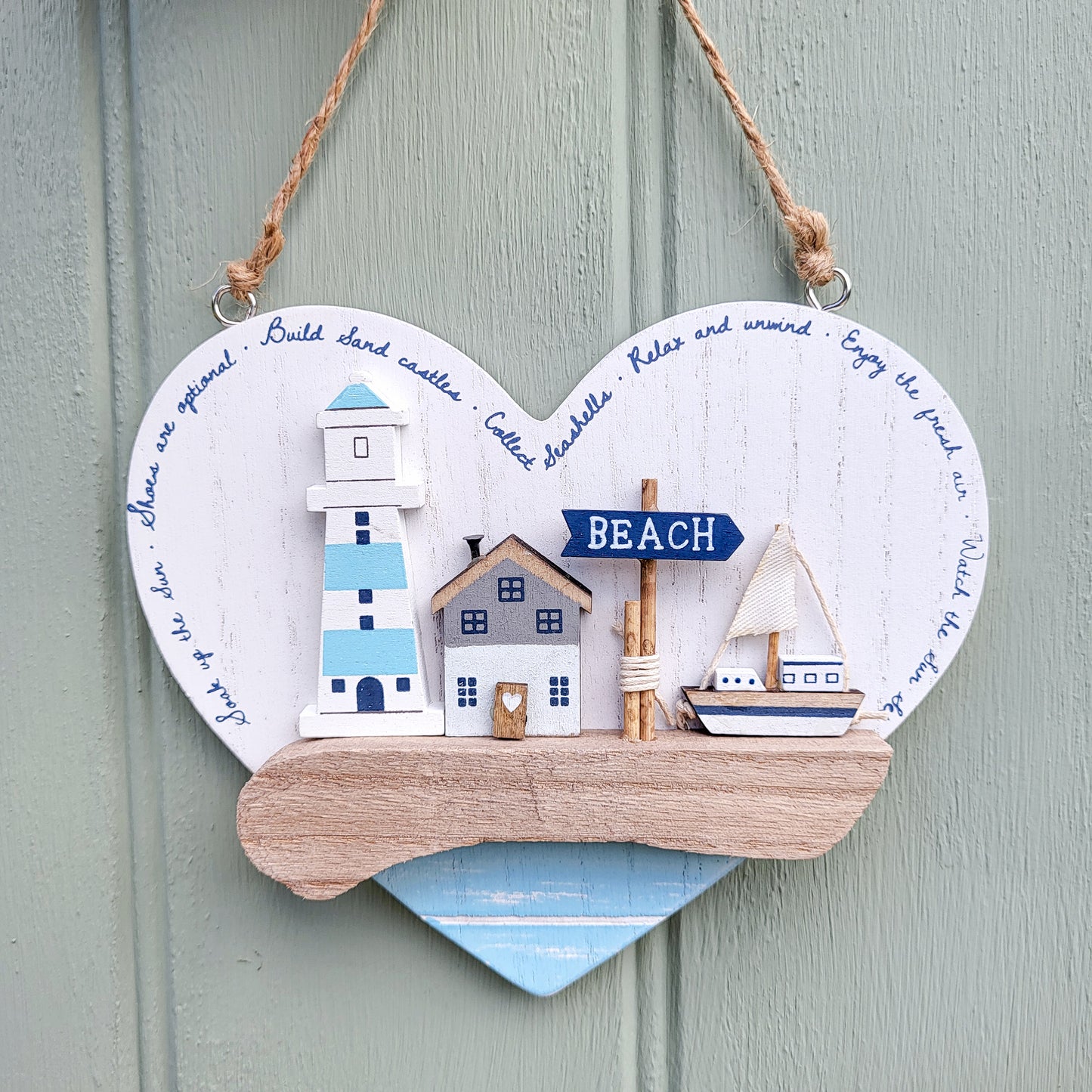 Seaside Heart Hanging Plaque