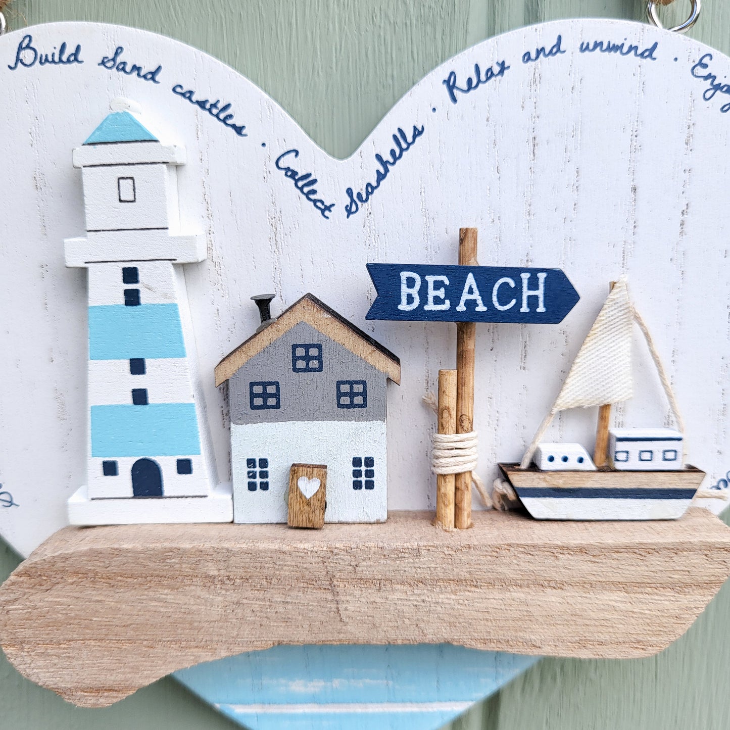 Seaside Heart Hanging Plaque