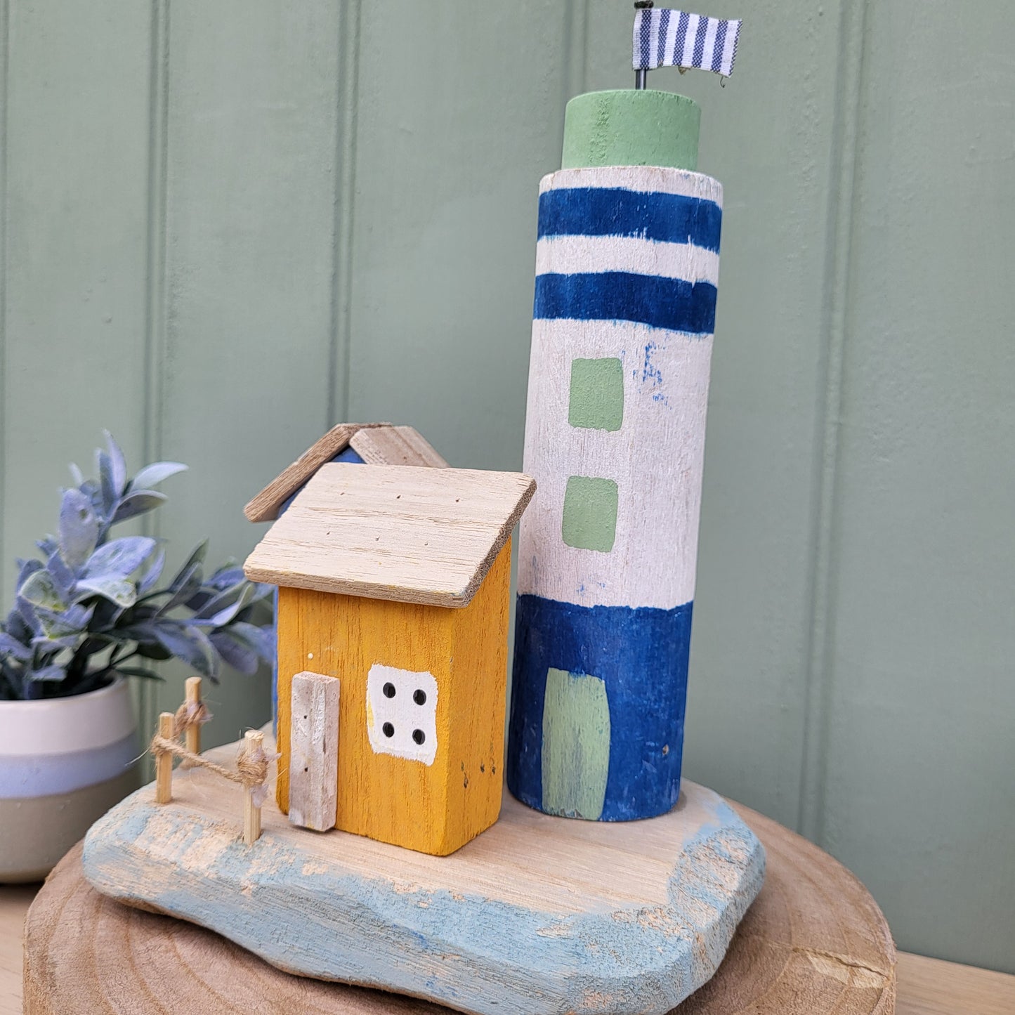 Paulownia Wooden Coastal Lighthouse Ornament