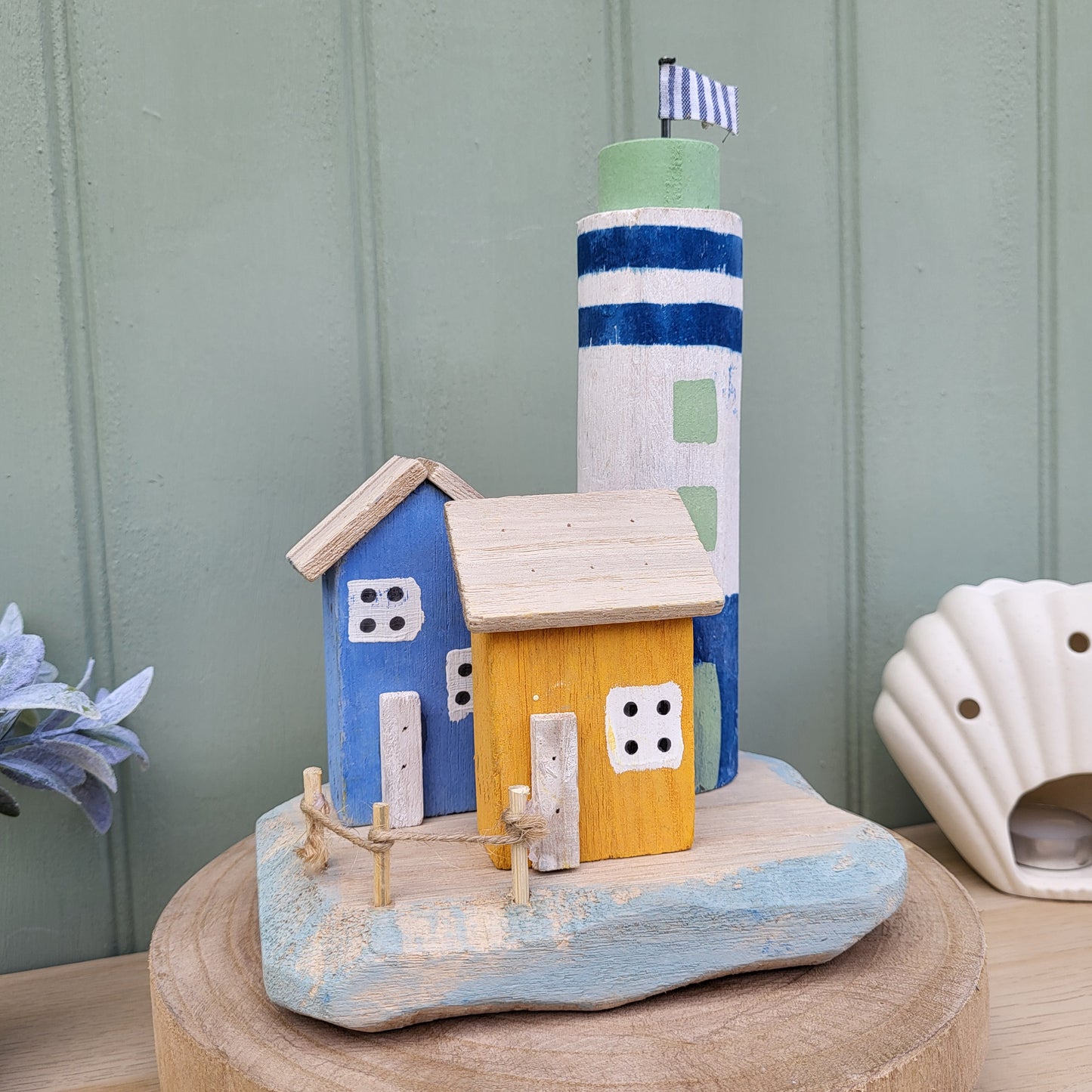 Paulownia Wooden Coastal Lighthouse Ornament