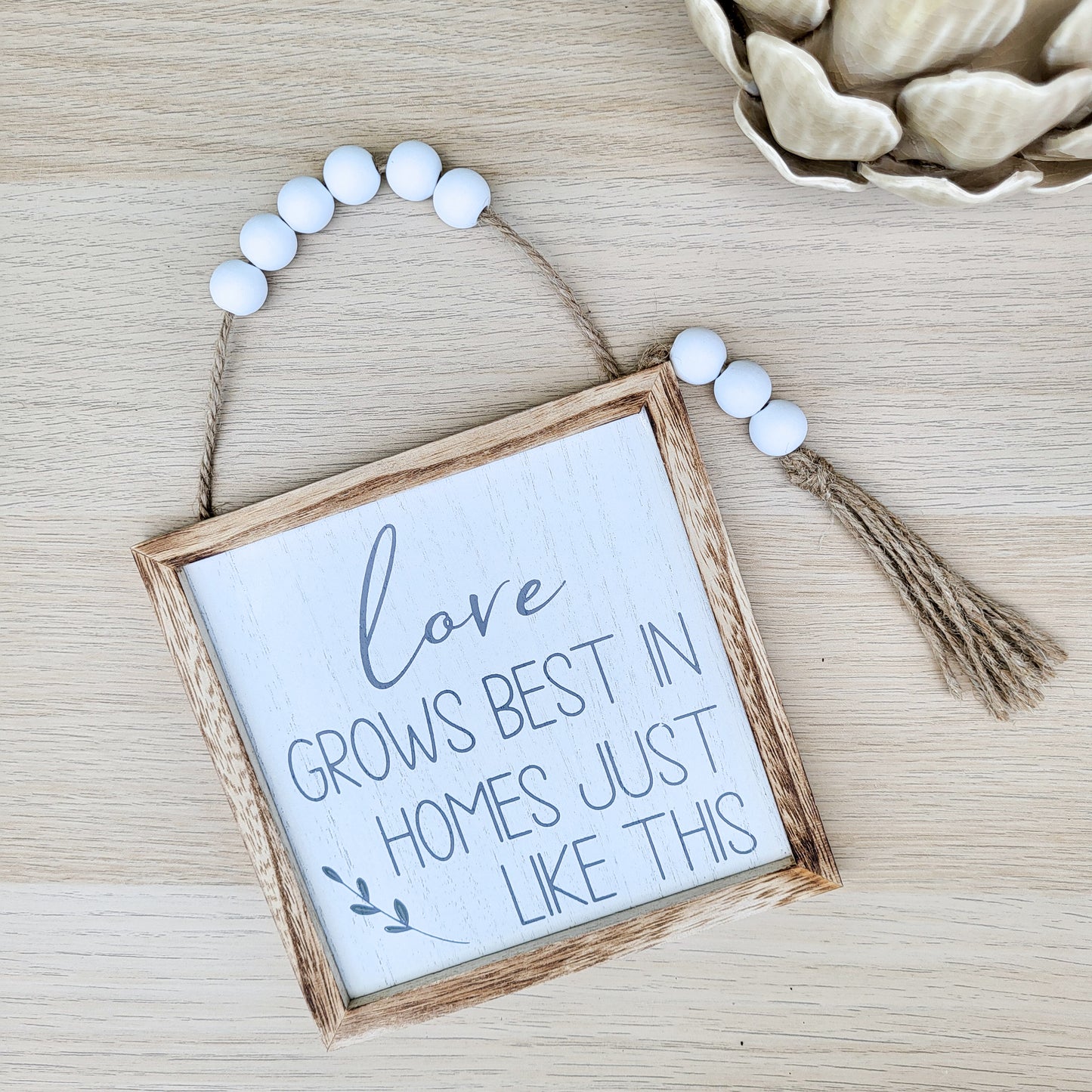 Beaded Home Quote Hanging Signs