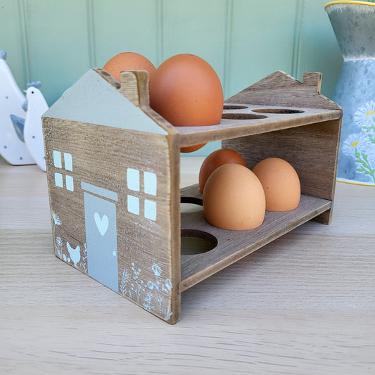 Wooden Cottage Egg Holder