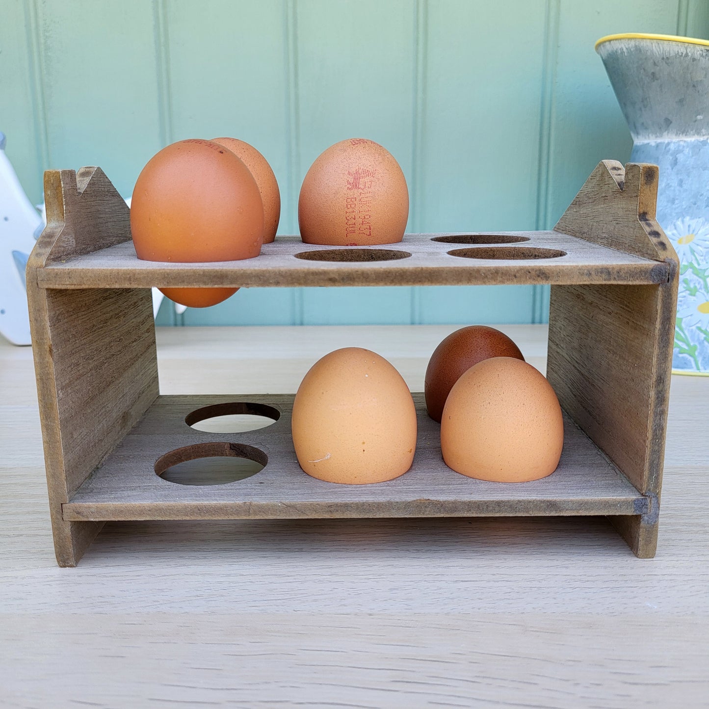 Wooden Cottage Egg Holder