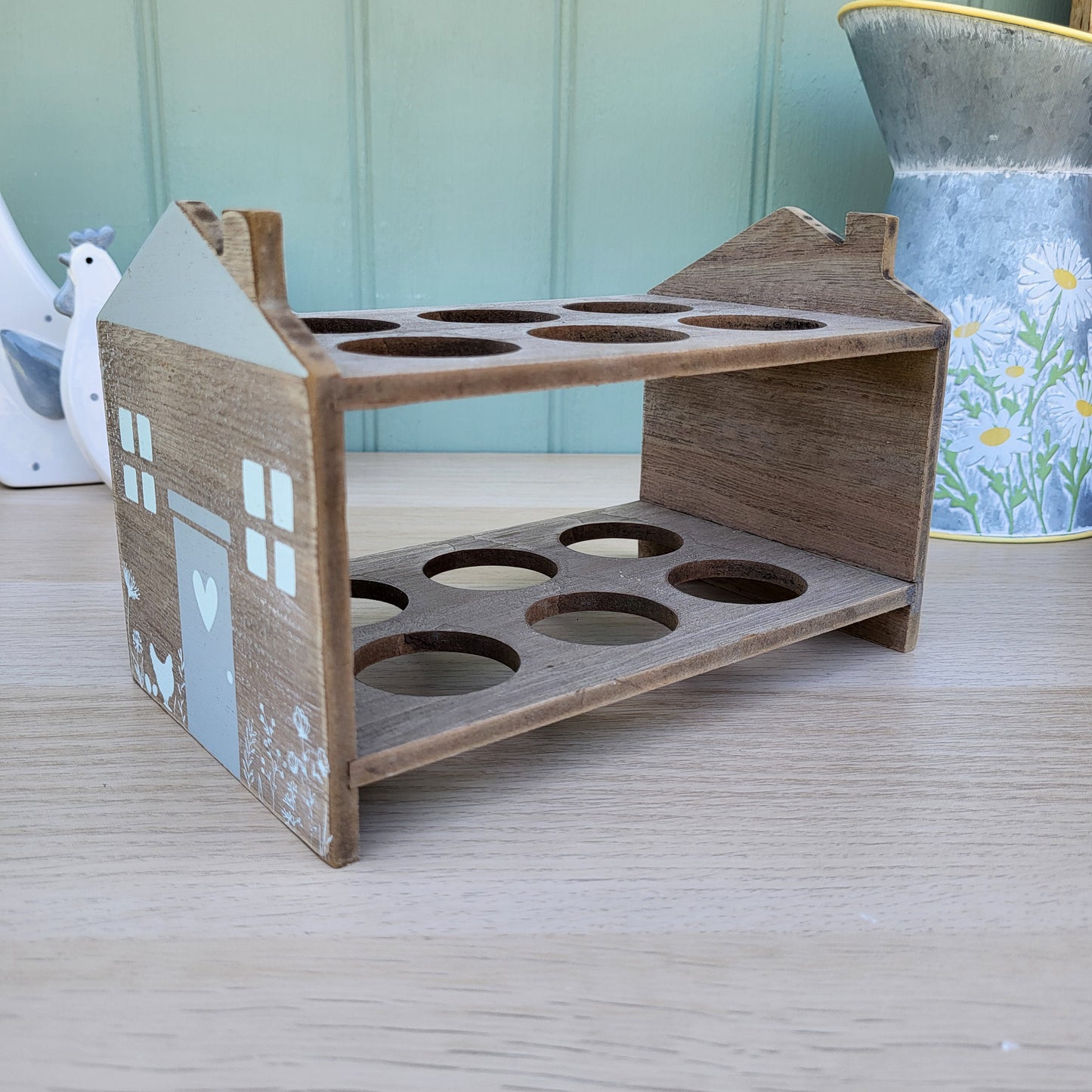 Wooden Cottage Egg Holder