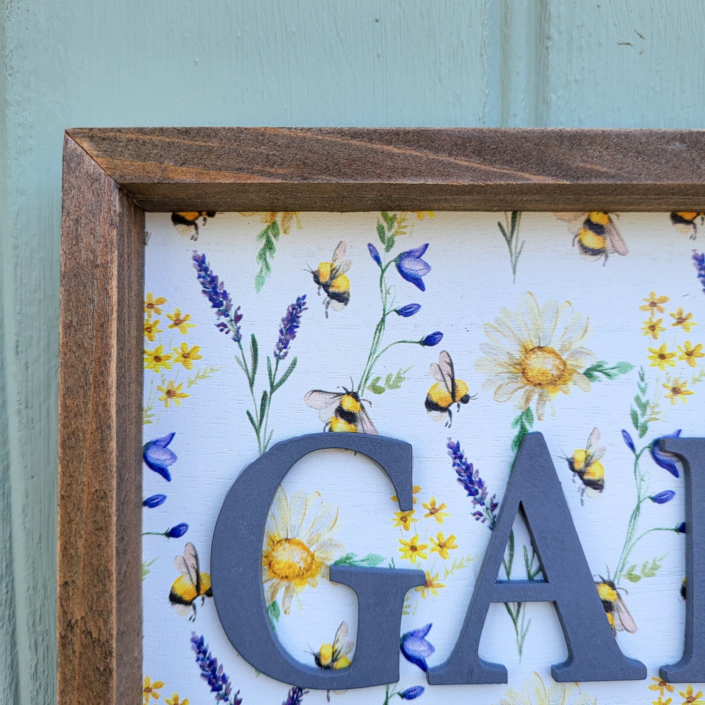 Daisy Bee Garden Bar Framed Sign