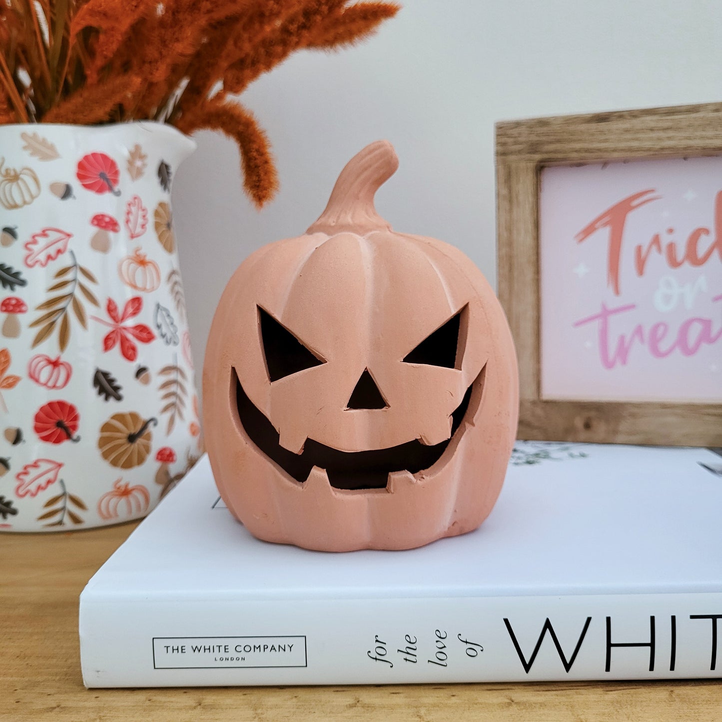 Terracotta Halloween Pumpkin Ornament