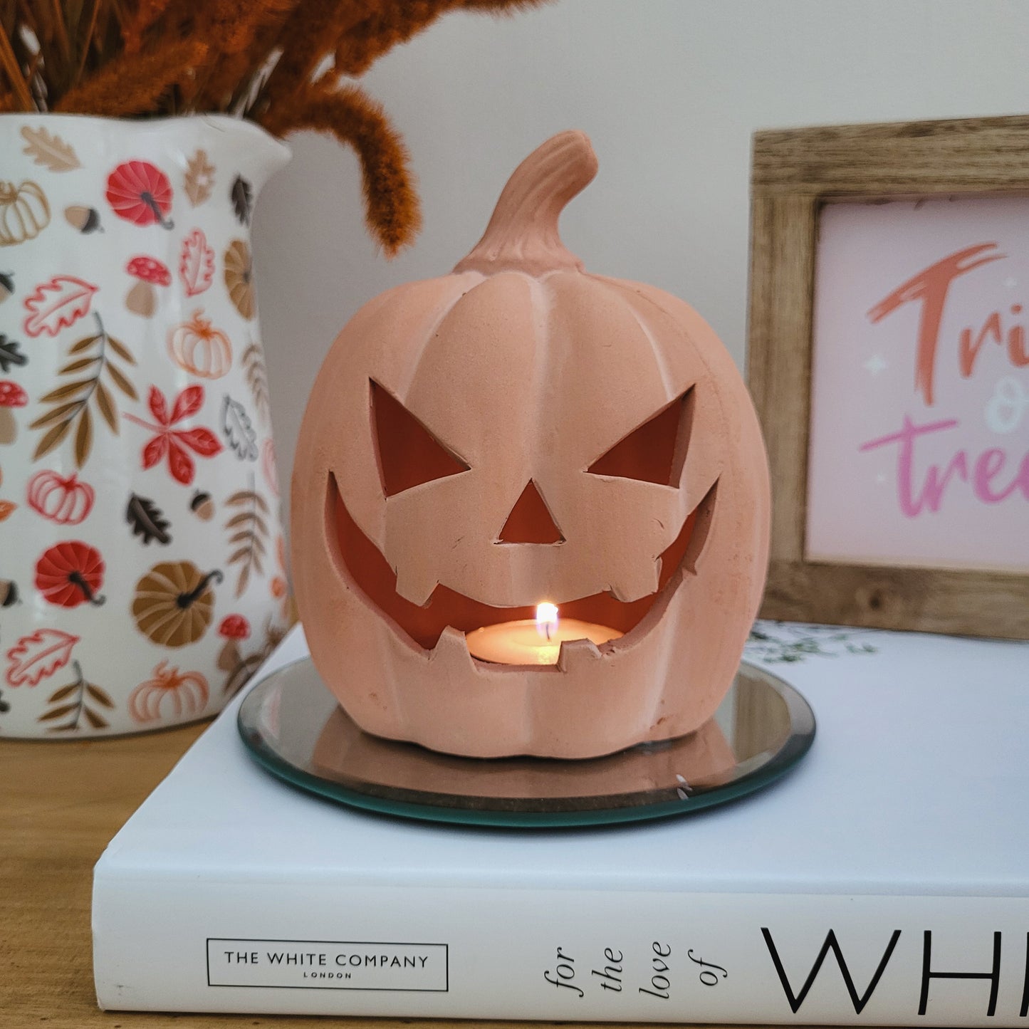 Terracotta Halloween Pumpkin Ornament