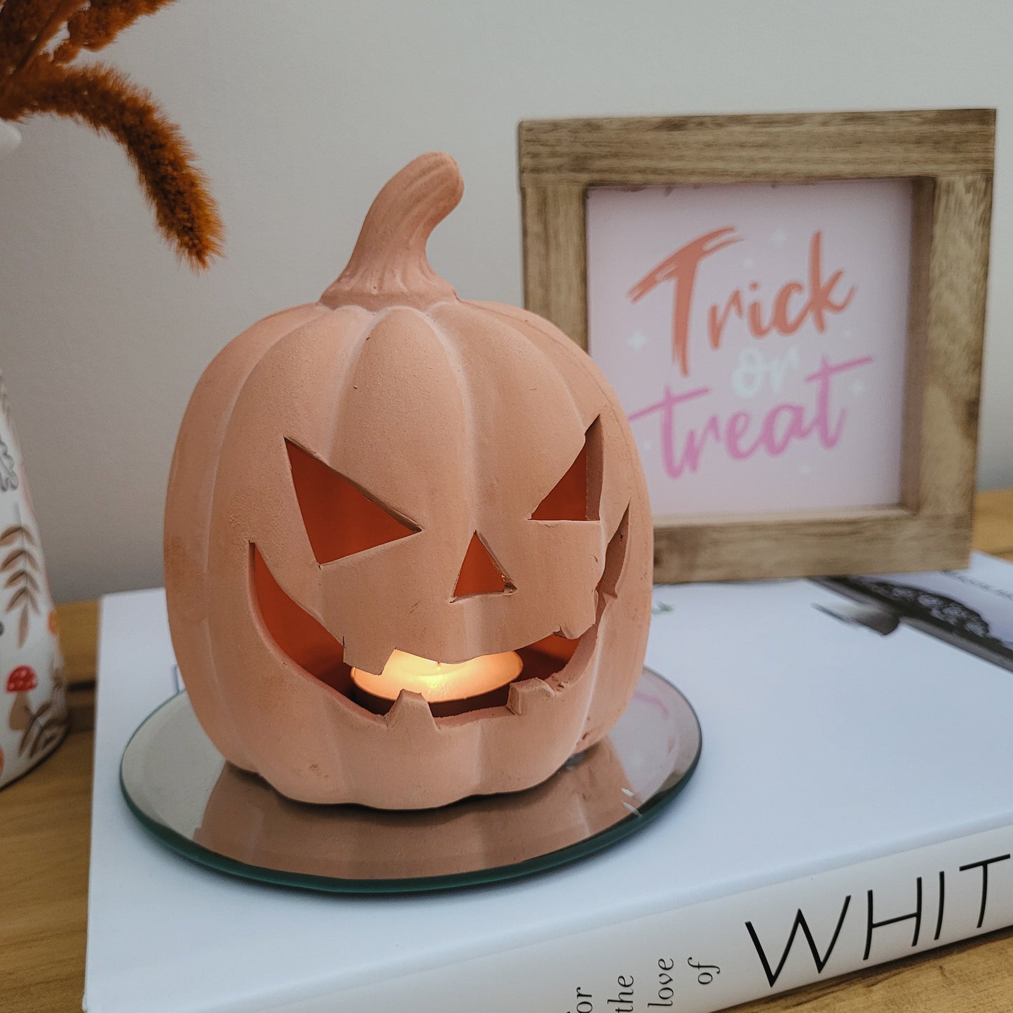 Terracotta Halloween Pumpkin Ornament