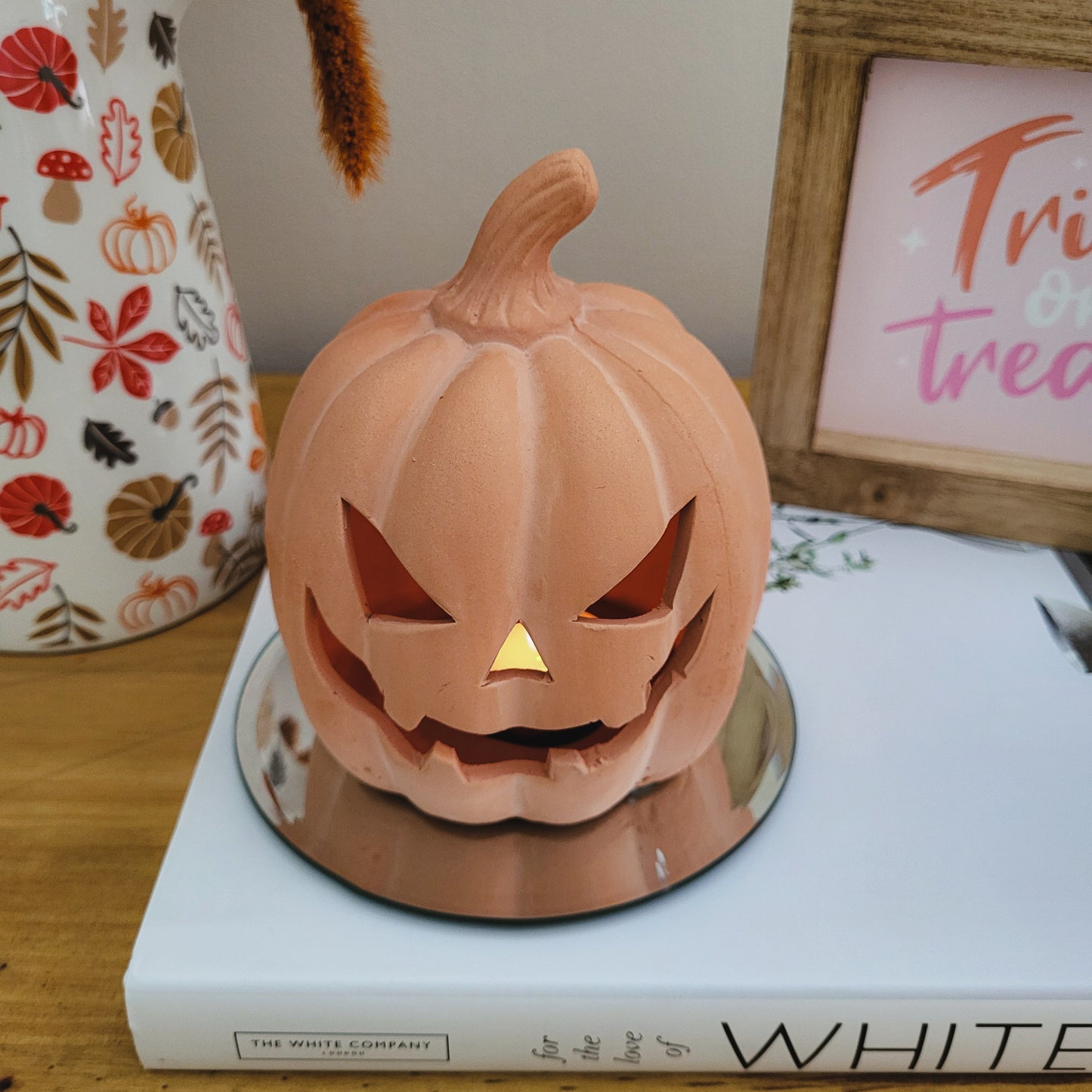 Terracotta Halloween Pumpkin Ornament