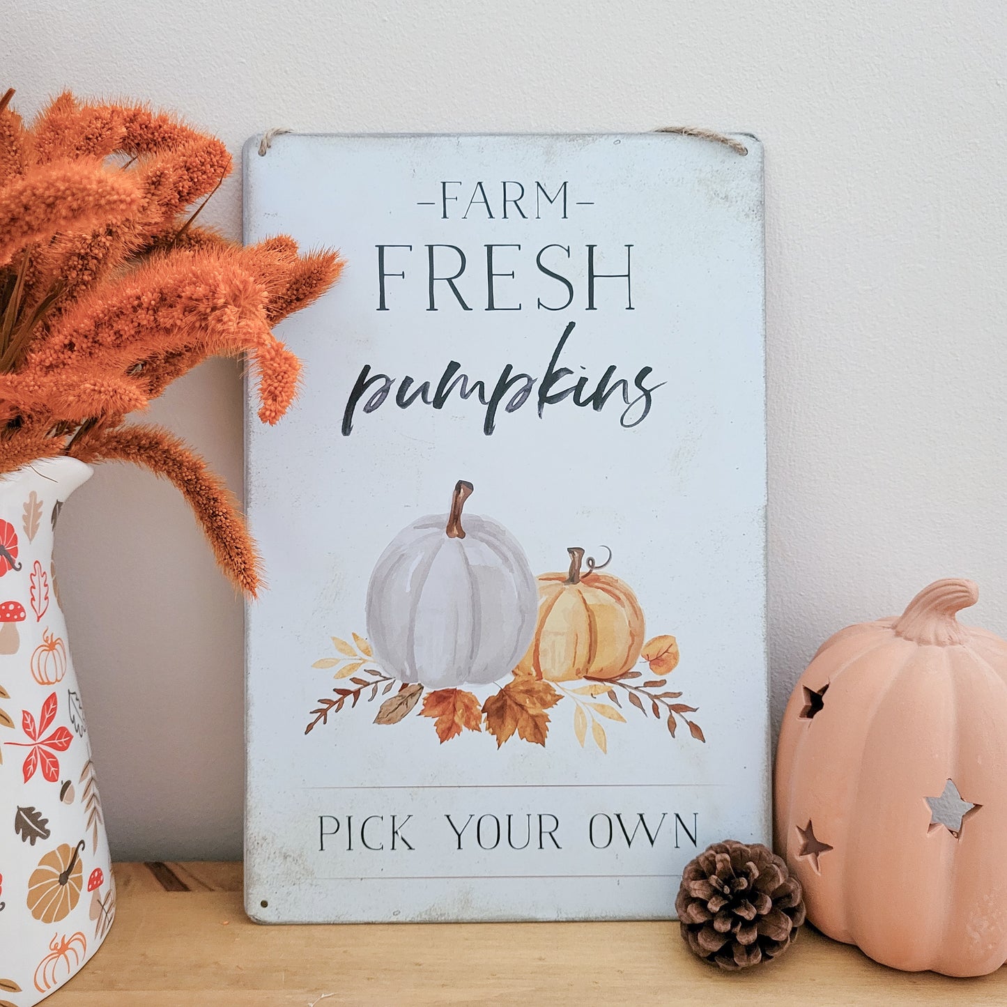 Farm Fresh Pumpkins Metal Sign