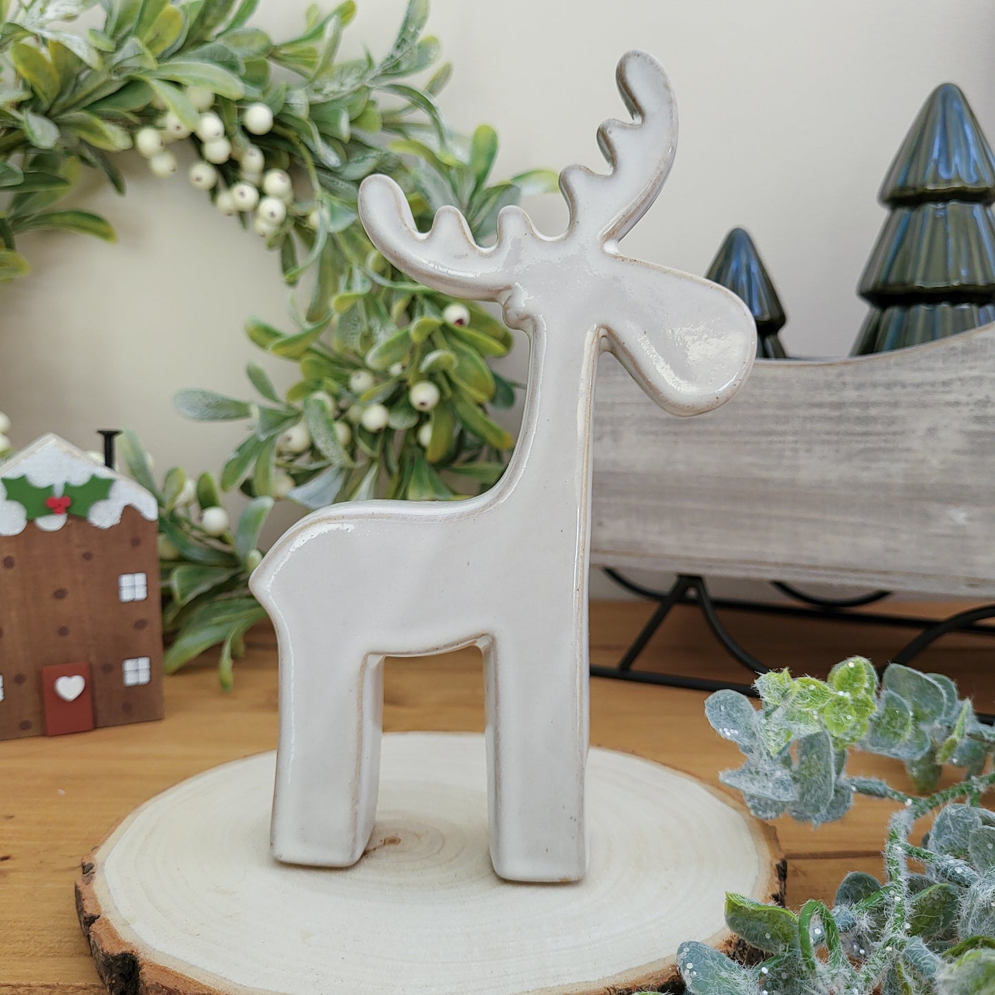 Glazed Natural Reindeer Ornaments