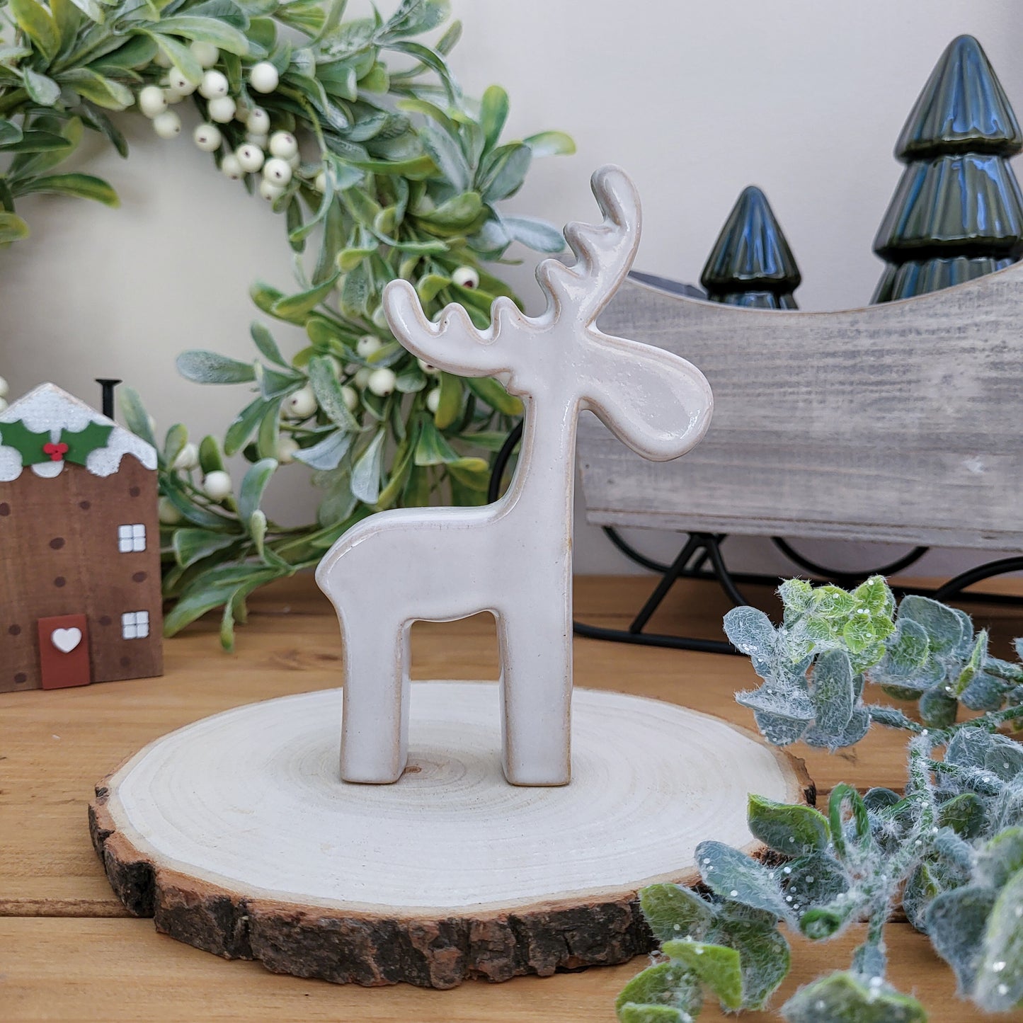 Glazed Natural Reindeer Ornaments