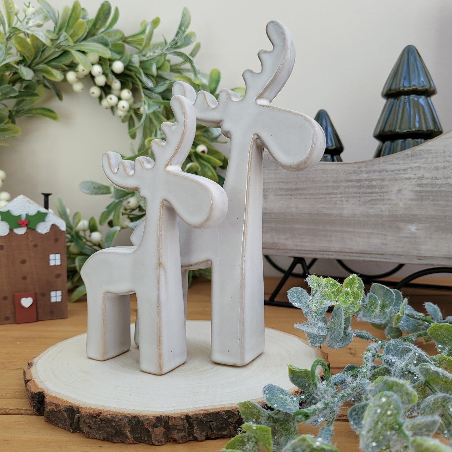 Glazed Natural Reindeer Ornaments