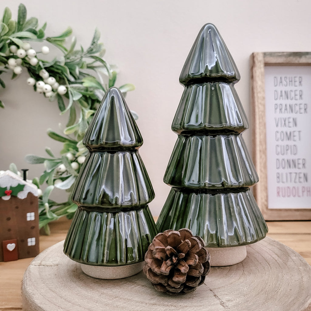 Ceramic Green Christmas Tree Ornaments