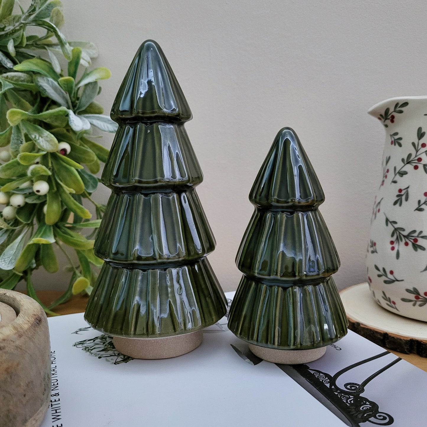 Ceramic Green Christmas Tree Ornaments