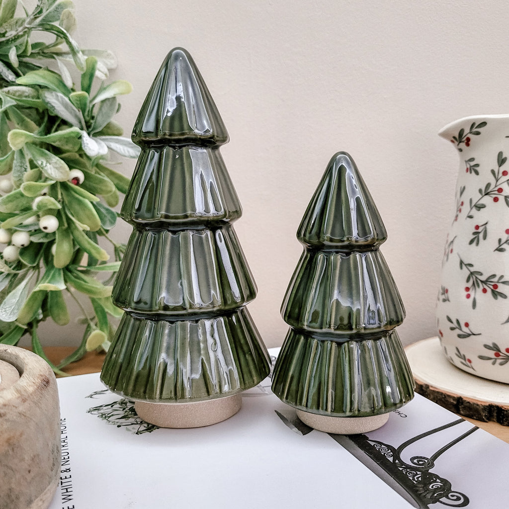 Ceramic Green Christmas Tree Ornaments