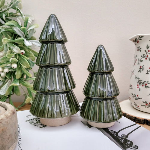 Ceramic Green Christmas Tree Ornaments