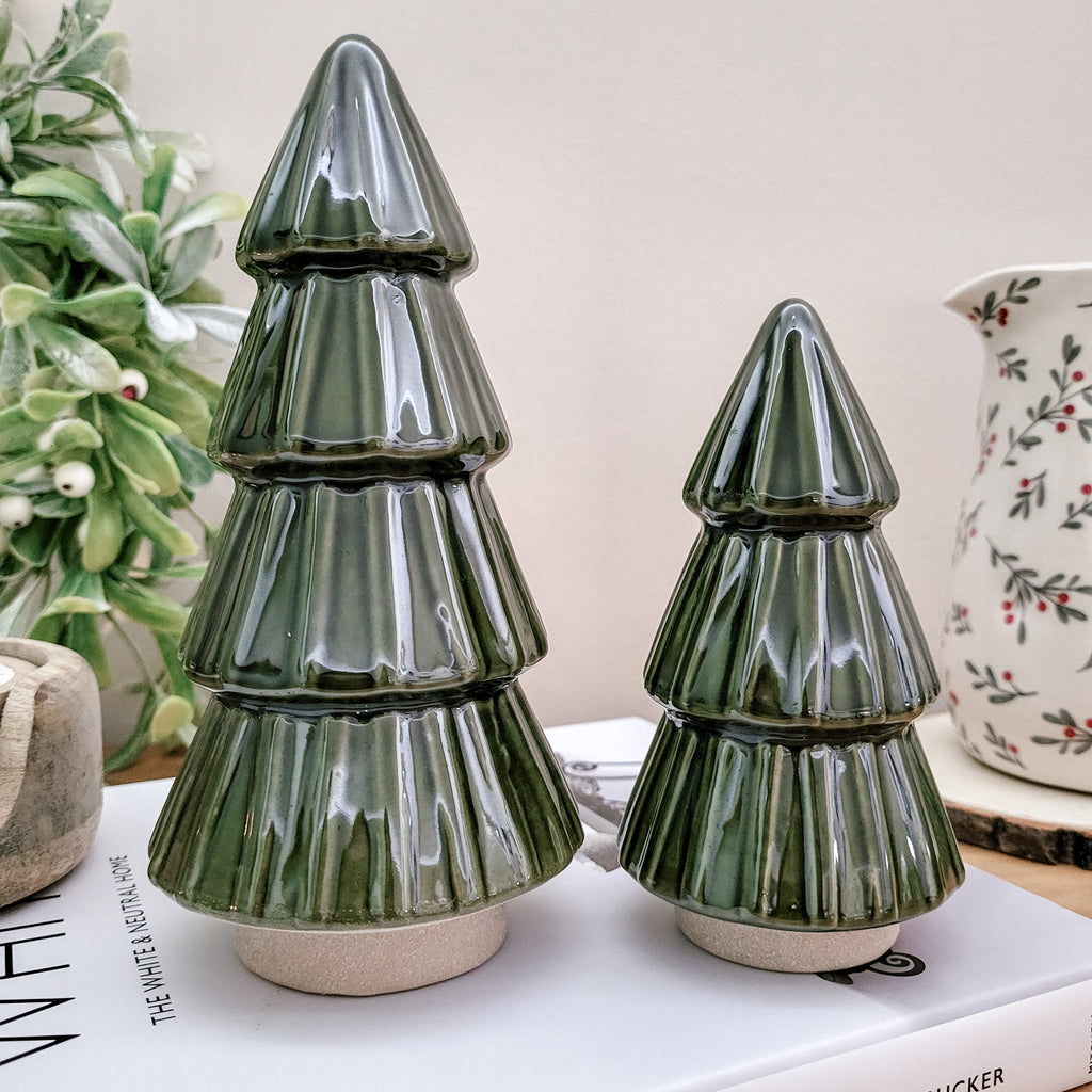 Ceramic Green Christmas Tree Ornaments