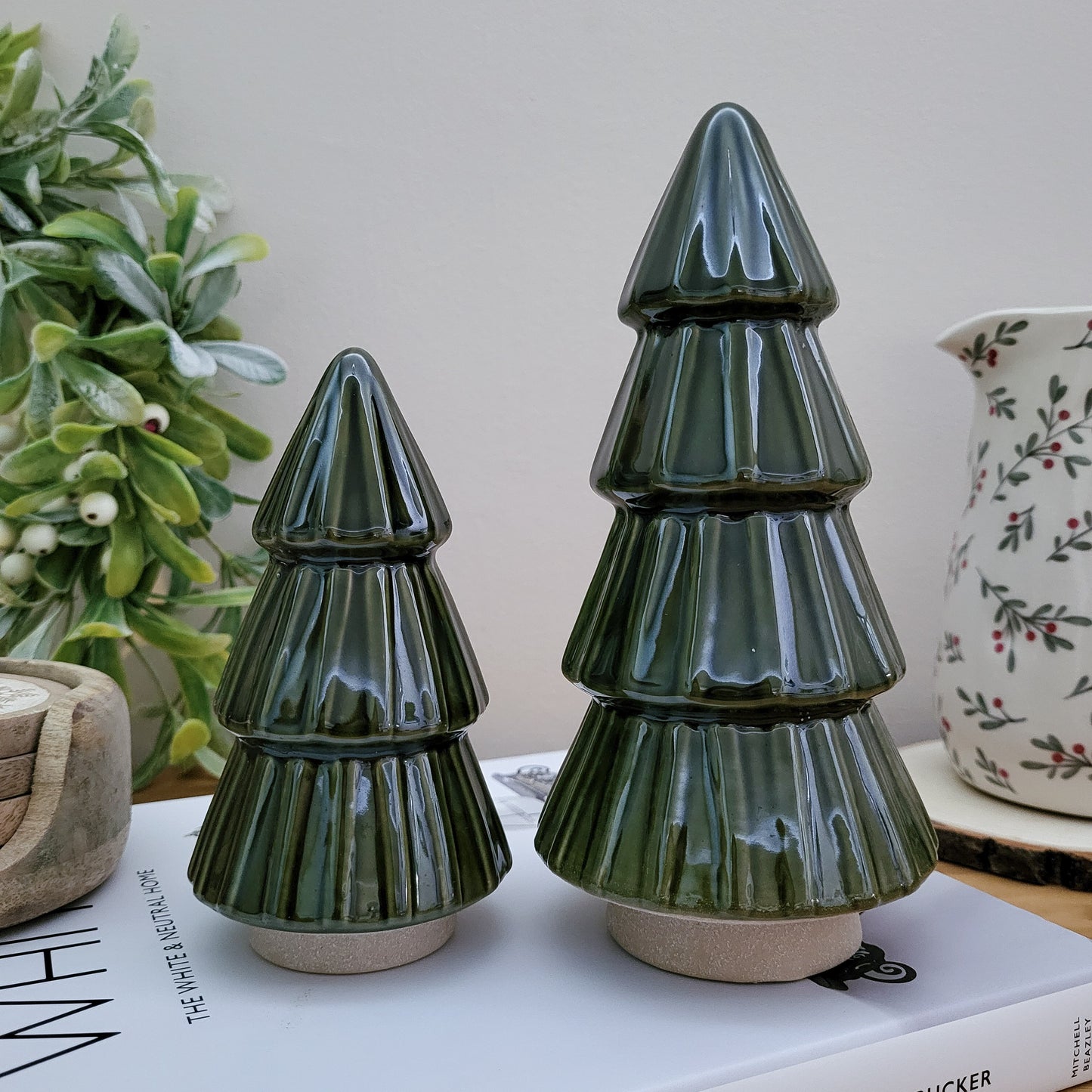 Ceramic Green Christmas Tree Ornaments