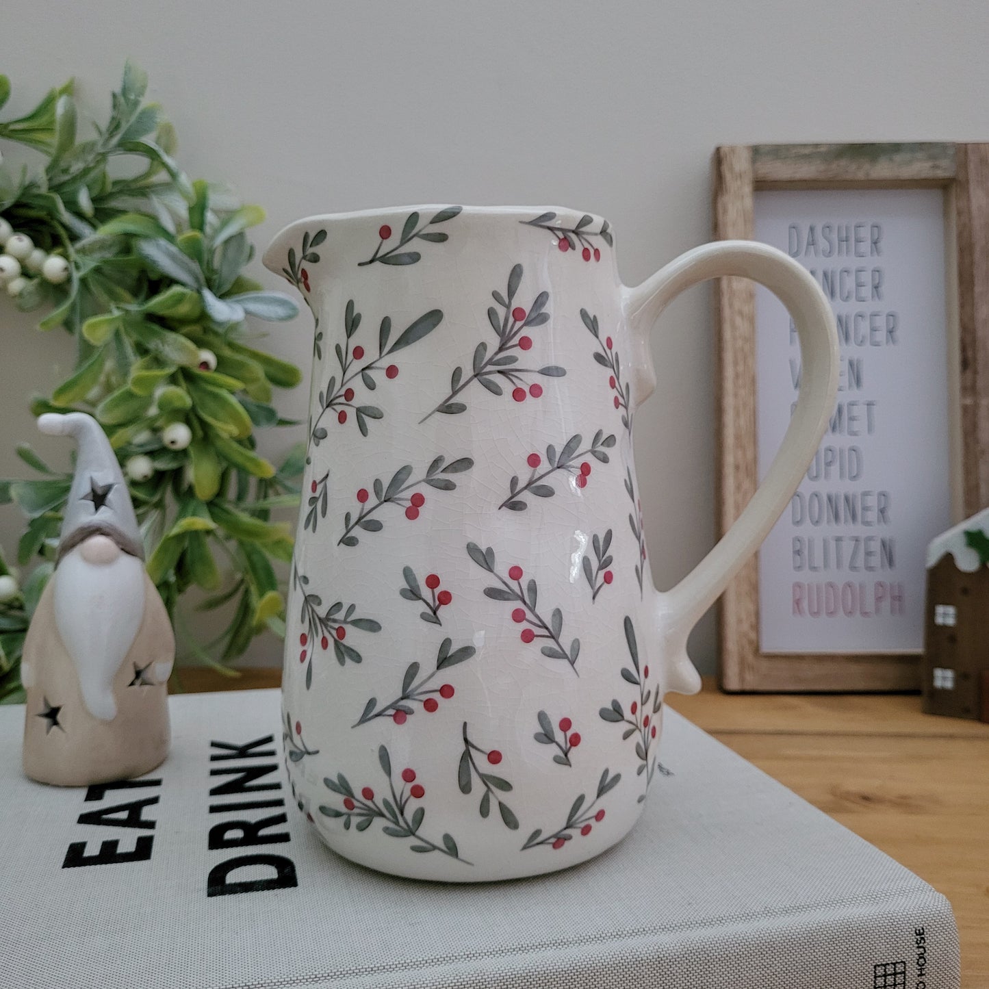 Vintage Berry Branches Jug