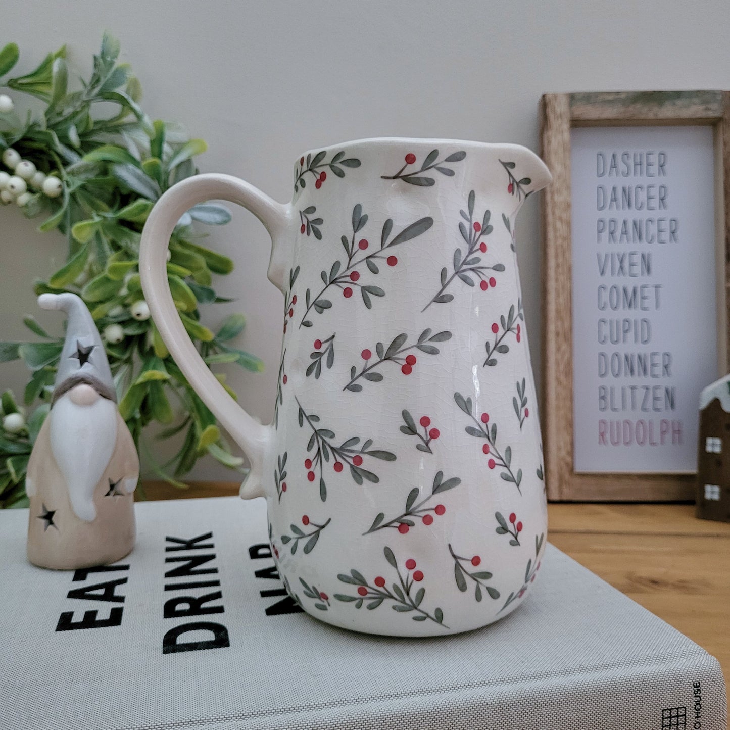 Vintage Berry Branches Jug