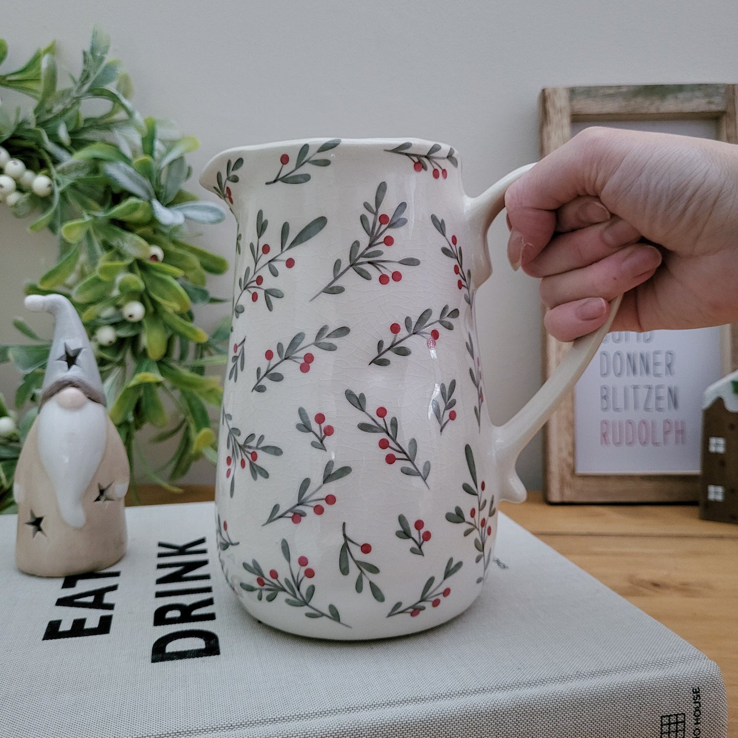 Vintage Berry Branches Jug