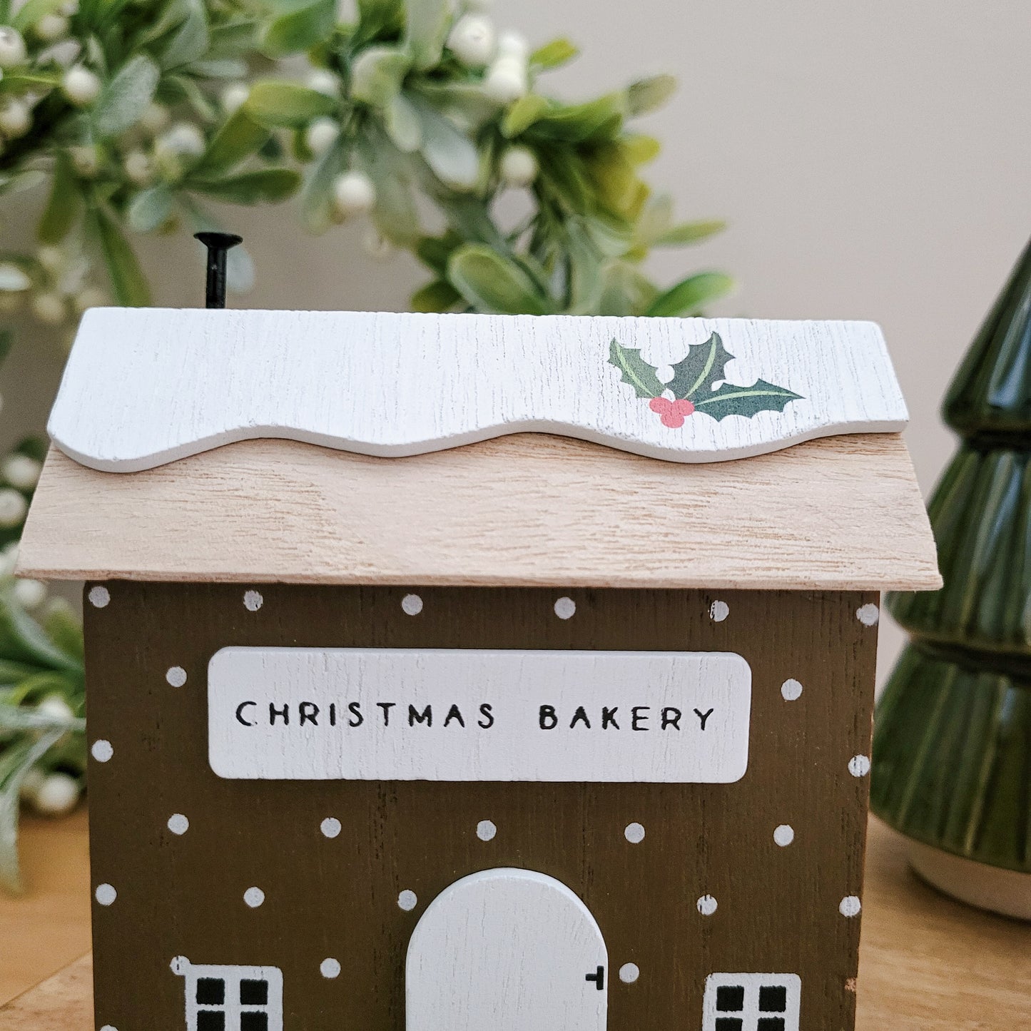 Christmas Bakery Wooden House Ornament