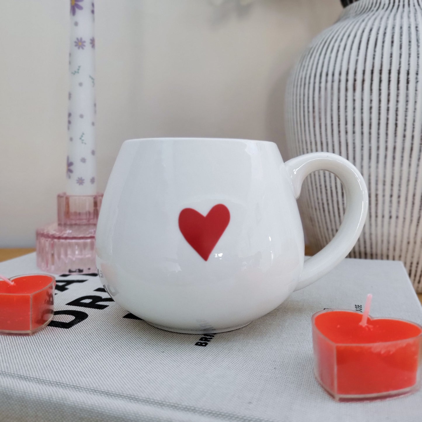 Love Heart Ceramic Mug With Hidden Message