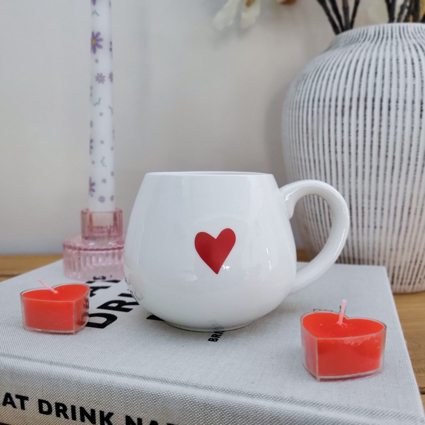 Love Heart Ceramic Mug With Hidden Message