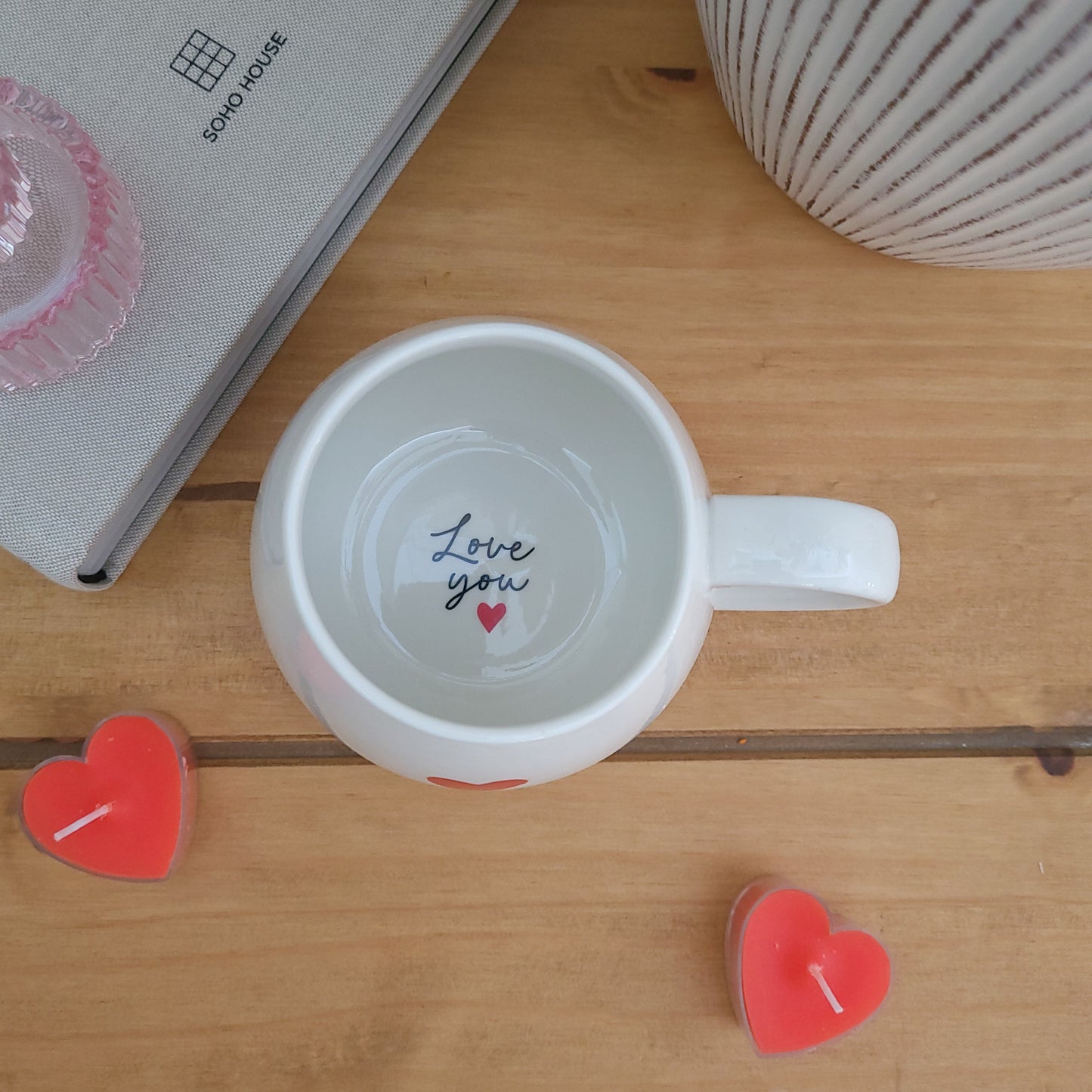 Love Heart Ceramic Mug With Hidden Message