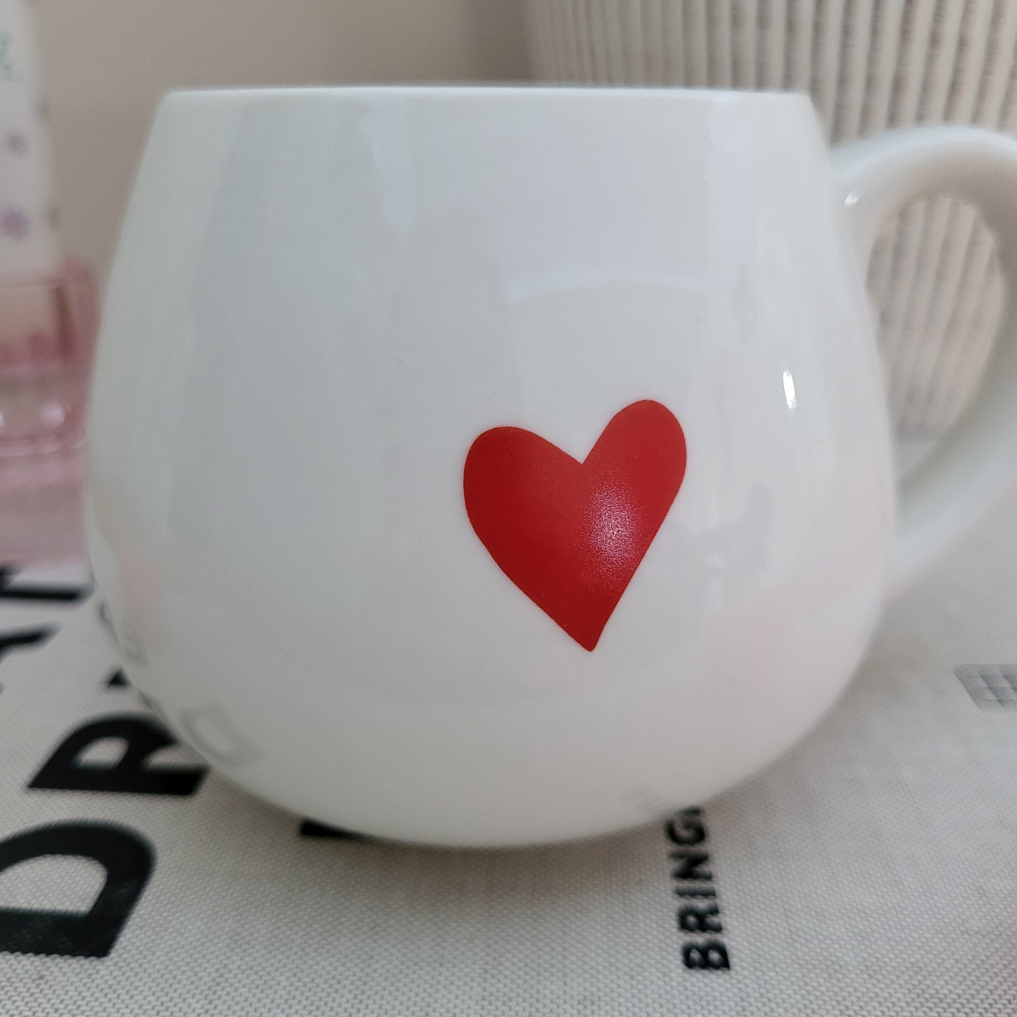 Love Heart Ceramic Mug With Hidden Message