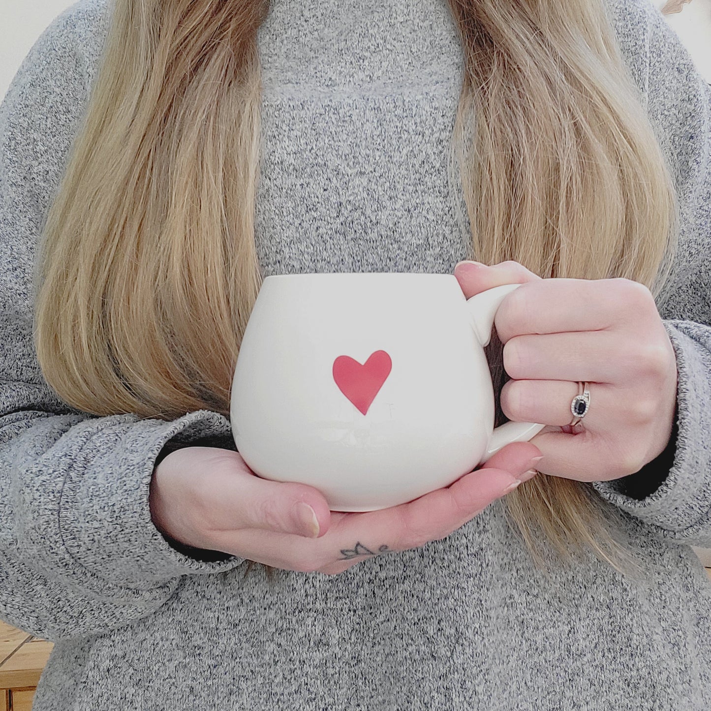 Love Heart Ceramic Mug With Hidden Message